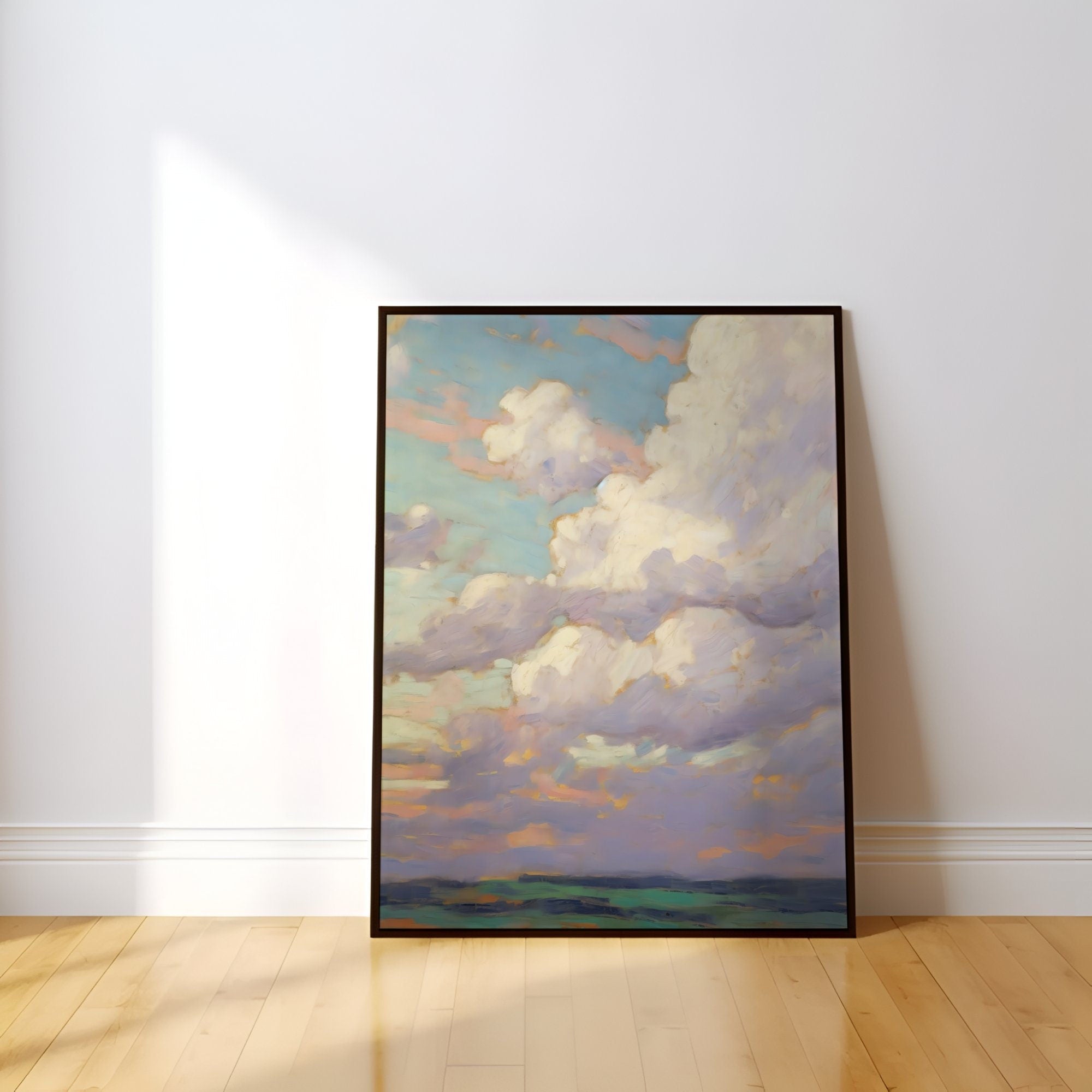 Dreamer's Sky: Impressionist Colorful Clouds Art | Modern & Serene Farmhouse Wall Decor