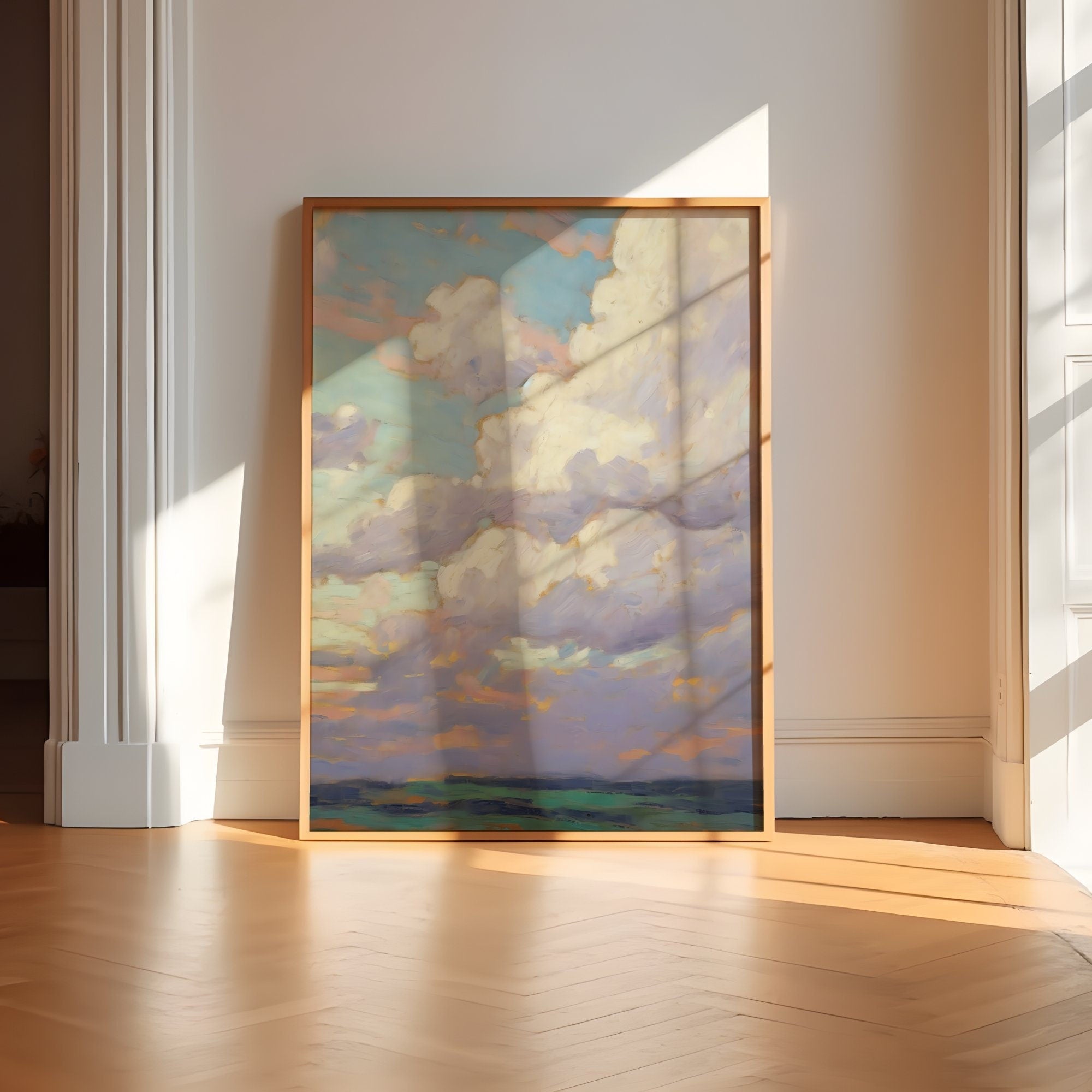 Impressionist Colorful Clouds - Modern Farmhouse Decor | Dreamy Sky Art Canvas