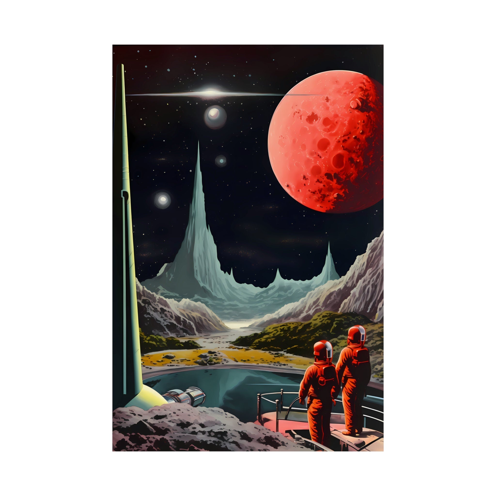 The Grand Tour: Vintage Space Tourism & Retro-Futurism Collage | Cosmic Adventure Wall Art