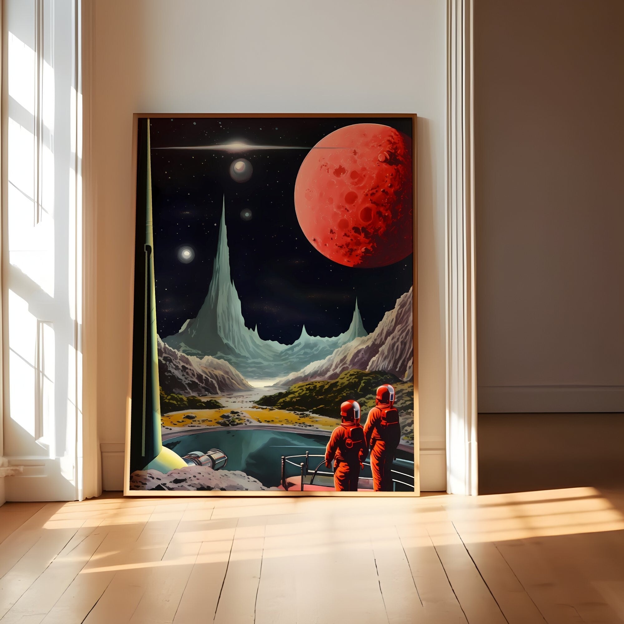 The Grand Tour: Vintage Space Tourism & Retro-Futurism Collage | Cosmic Adventure Wall Art