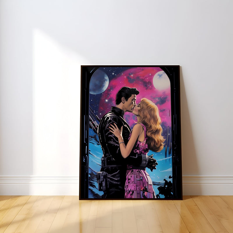 Retro Sci-Fi Romance Art – Vintage Space Art Cosmic Wall Decor Poster