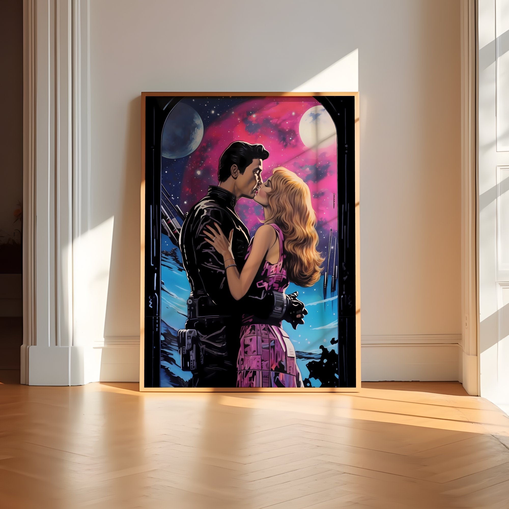 A Kiss in Space Interactive Wall Art