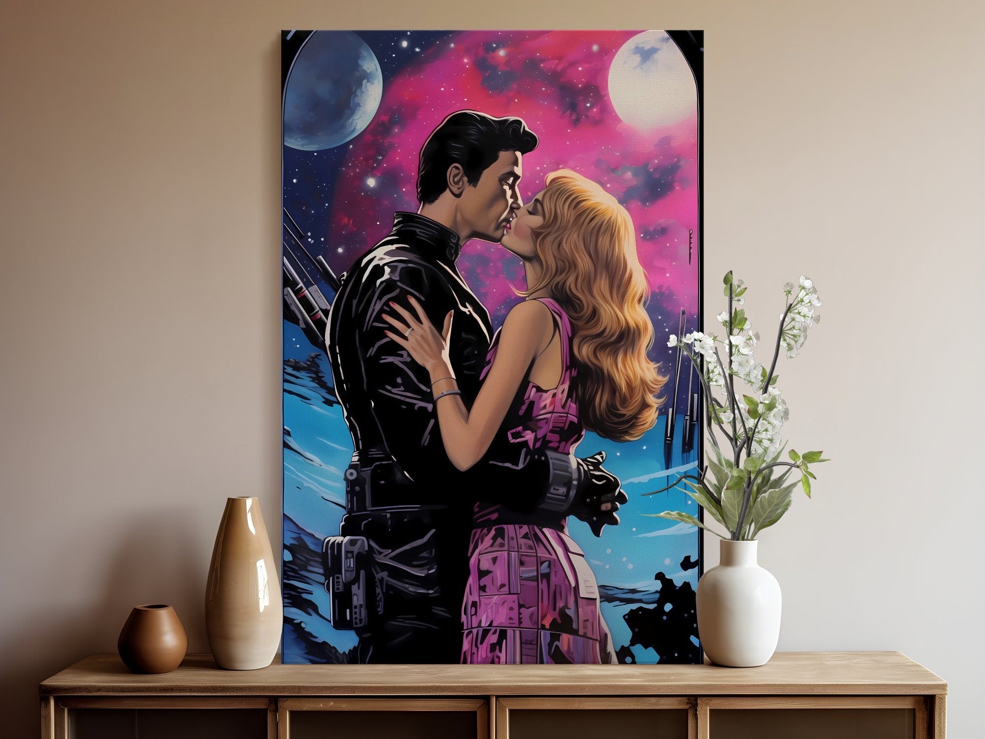 A Kiss in Space Interactive Wall Art