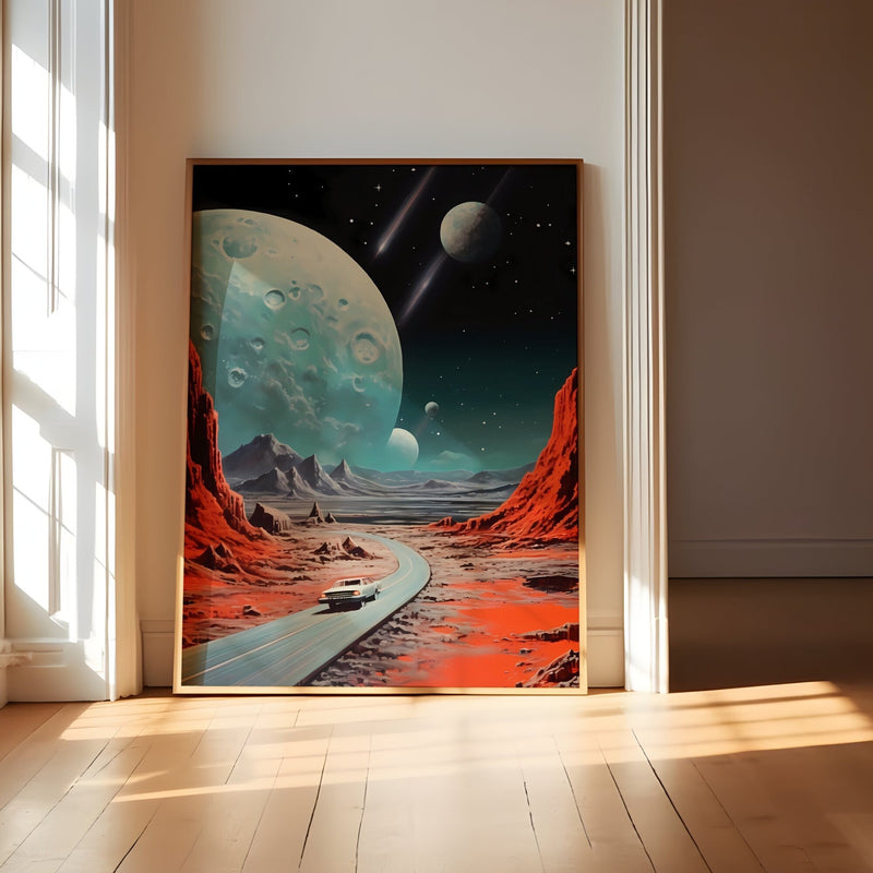 Surreal Sci-Fi Collage Art - Retro Futuristic Wall Decor | Vintage Cosmic Artwork