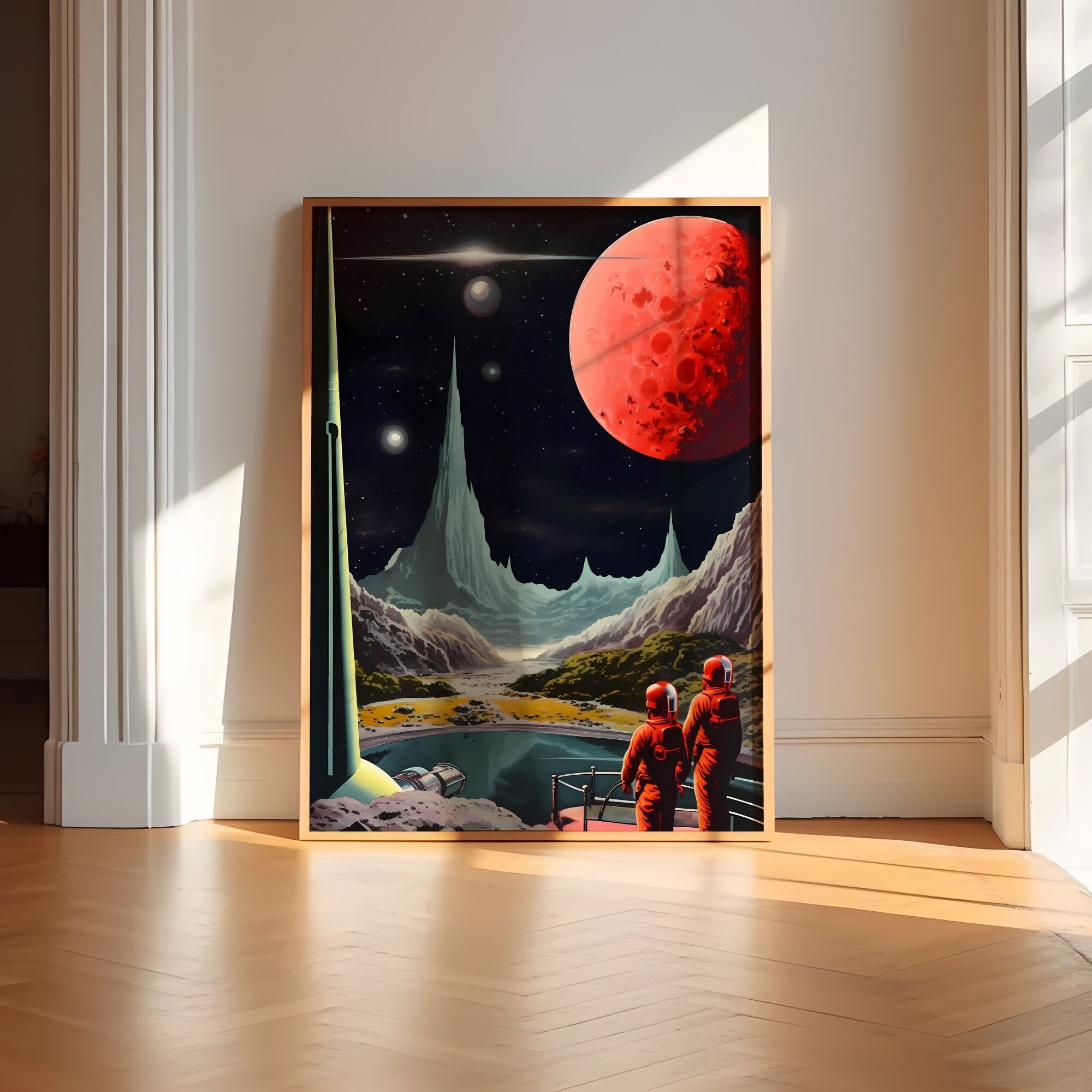 Space Tourism and Exploration: Vintage Retro Futurism Wall Art, Modern Art, Retro Art, Wall Art, Cosmic Art, Sci Fi Art, Space Art, Aliens