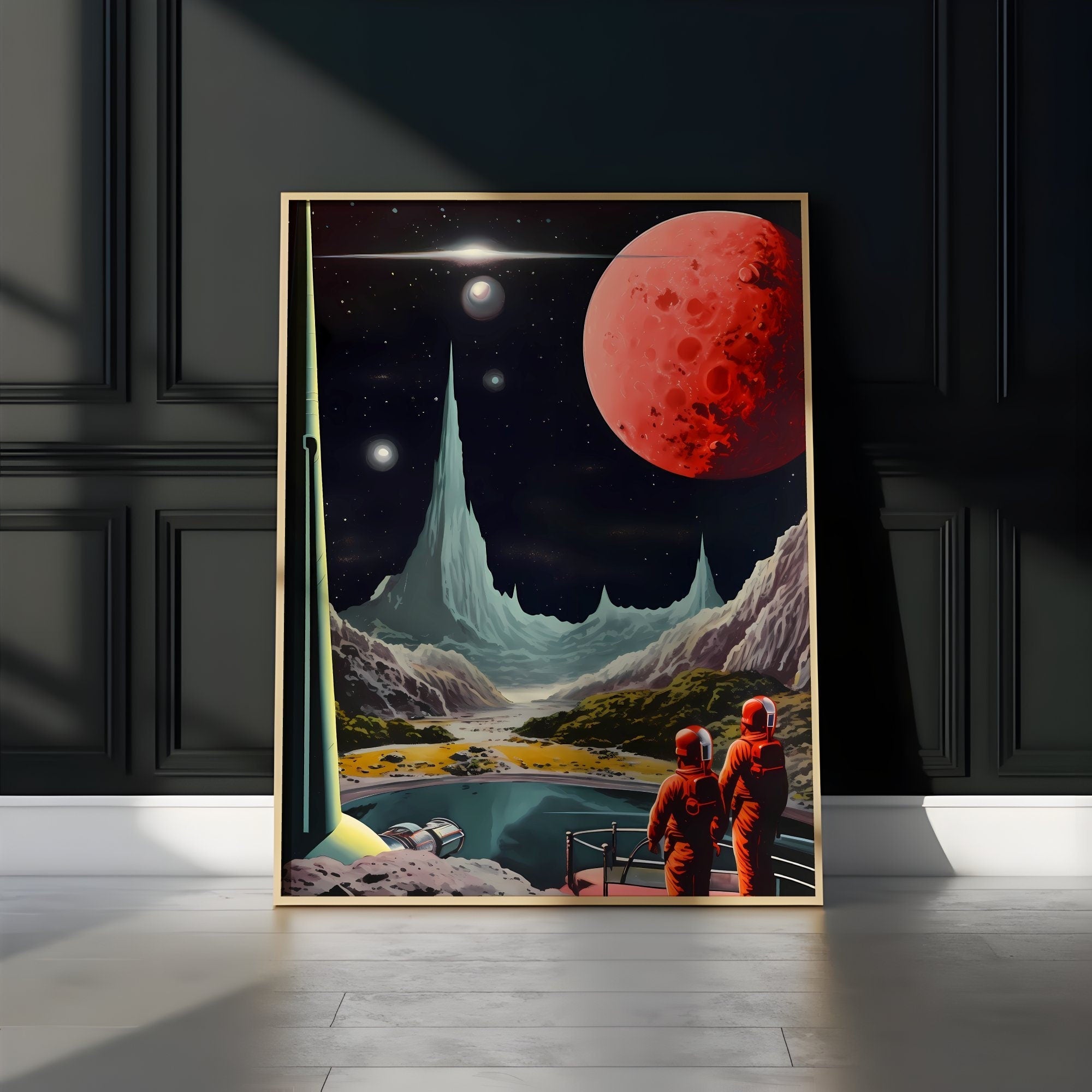 The Grand Tour: Vintage Space Tourism & Retro-Futurism Collage | Cosmic Adventure Wall Art