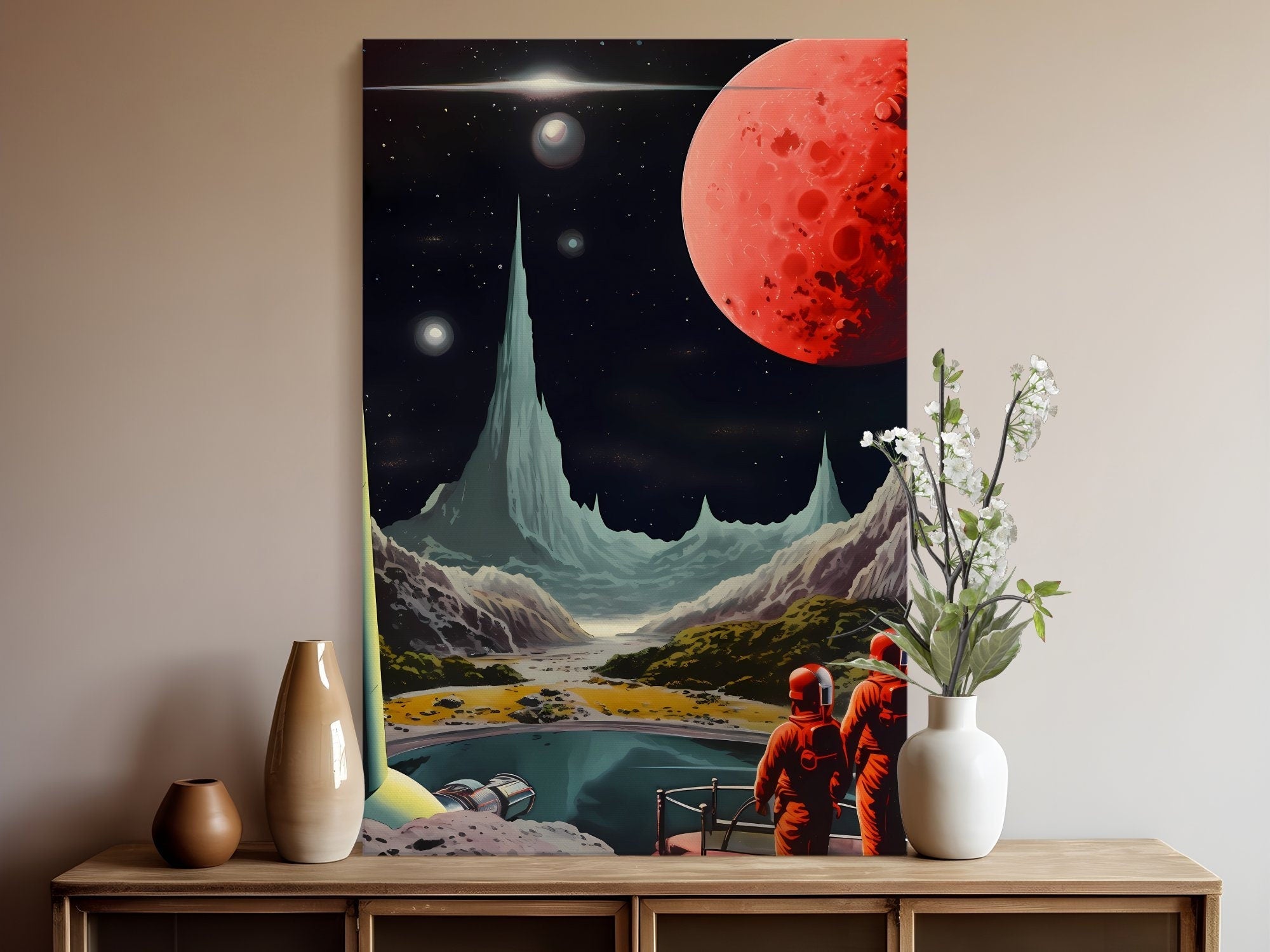 The Grand Tour: Vintage Space Tourism & Retro-Futurism Collage | Cosmic Adventure Wall Art