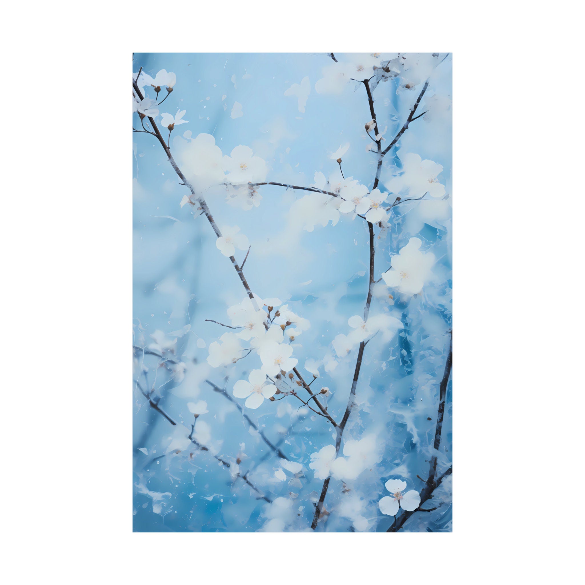 The Glacier's Dream: Ethereal Ice & Abstract Art | Serene Blue & White Minimalist Decor