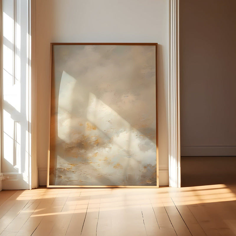 Minimalist Cloudscape Art – Ethereal Abstract Wall Art | Serene Sky Painting Canvas