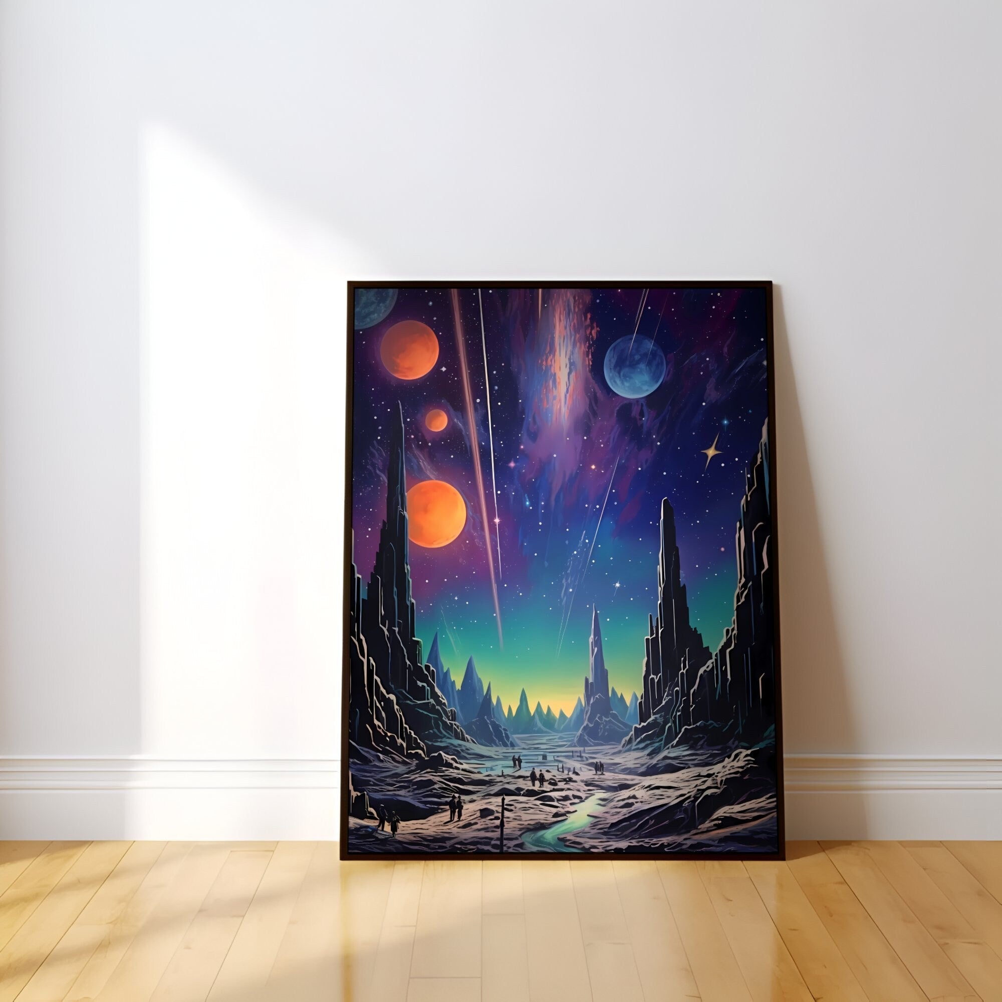 Galactic Echoes: Vintage Sci-Fi Collage Art | Retro-Futuristic & Cosmic Wall Decor