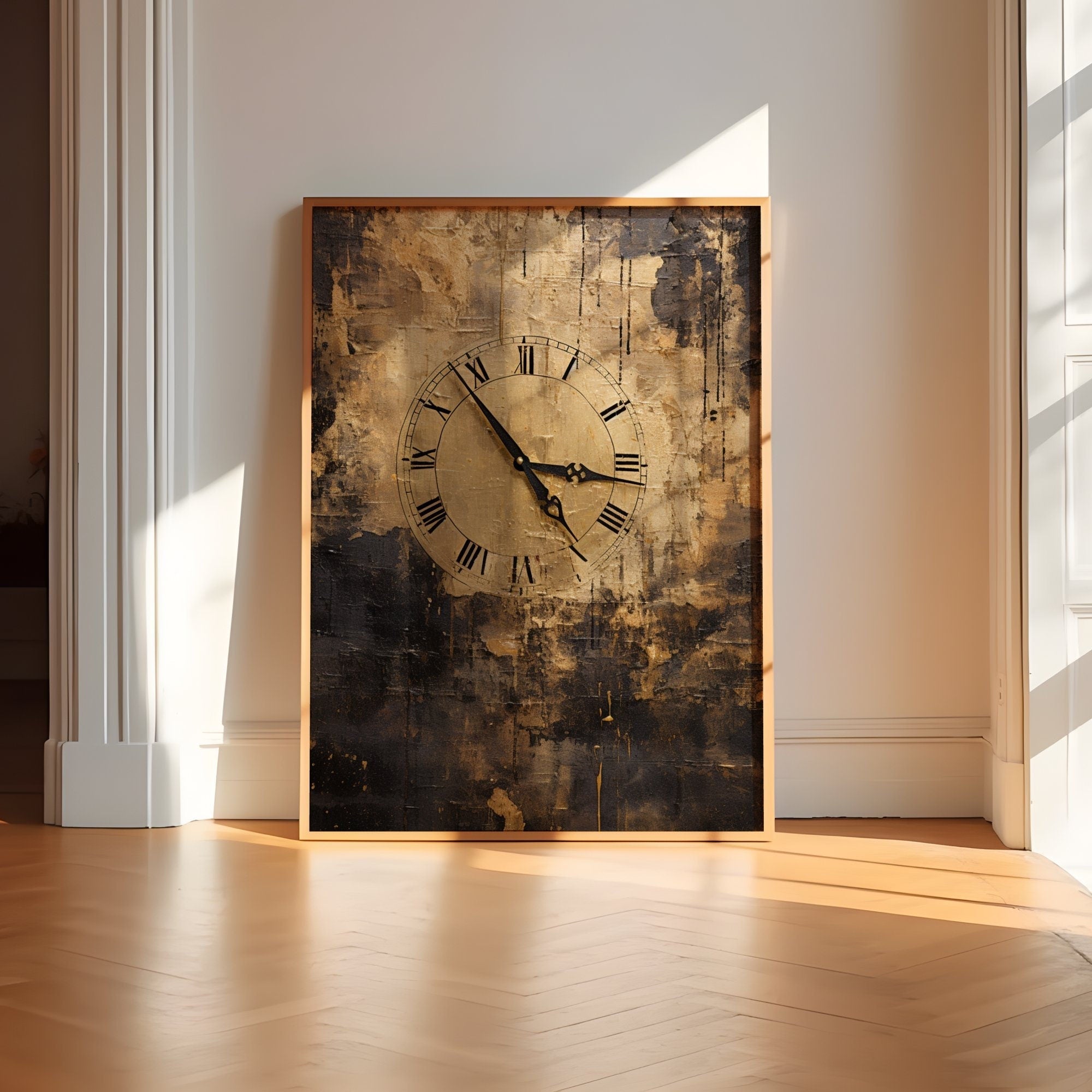 Impressionist Passage: Black and Gold Abstract Art | Timeless & Elegant Wall Decor
