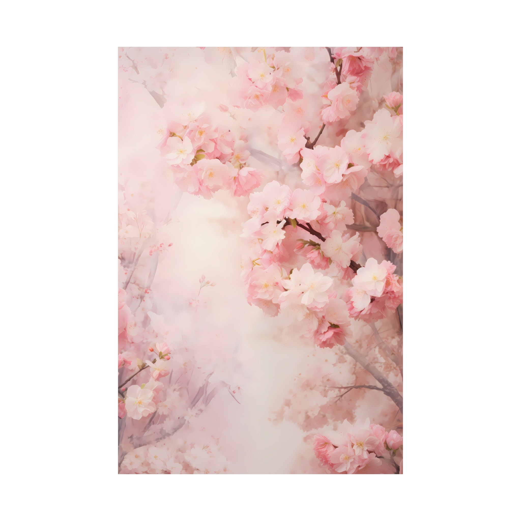 The Gentle Unfolding: Pink & White Abstract Floral Art | Serene & Timeless Wall Decor