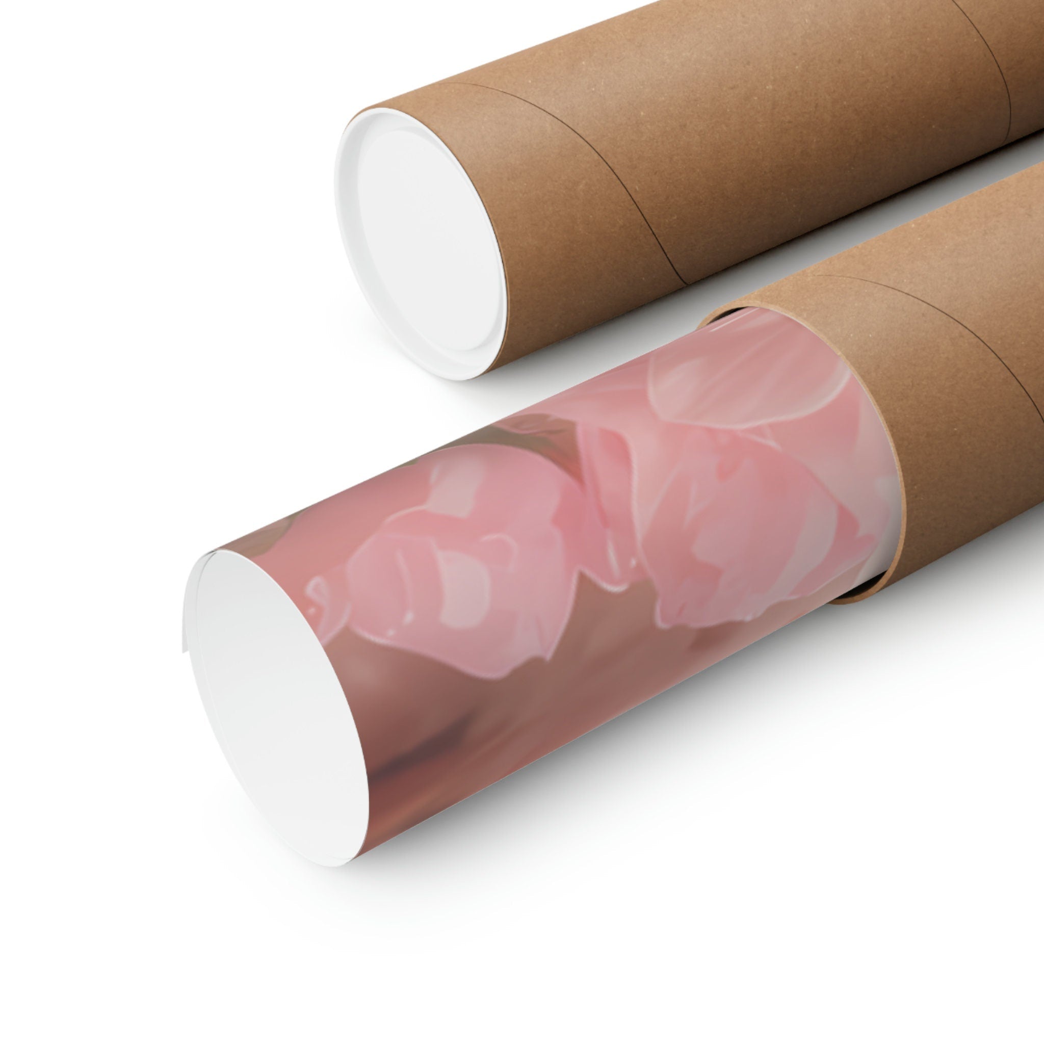 The Gentle Unfolding: Pink & White Abstract Floral Art | Serene & Timeless Wall Decor