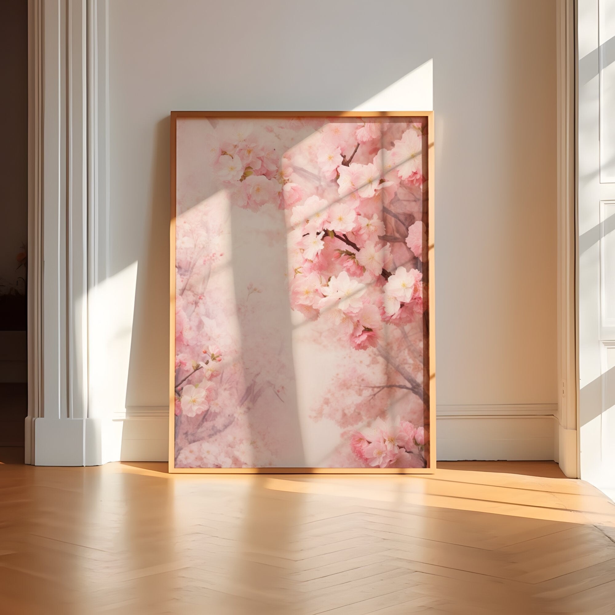 The Gentle Unfolding: Pink & White Abstract Floral Art | Serene & Timeless Wall Decor