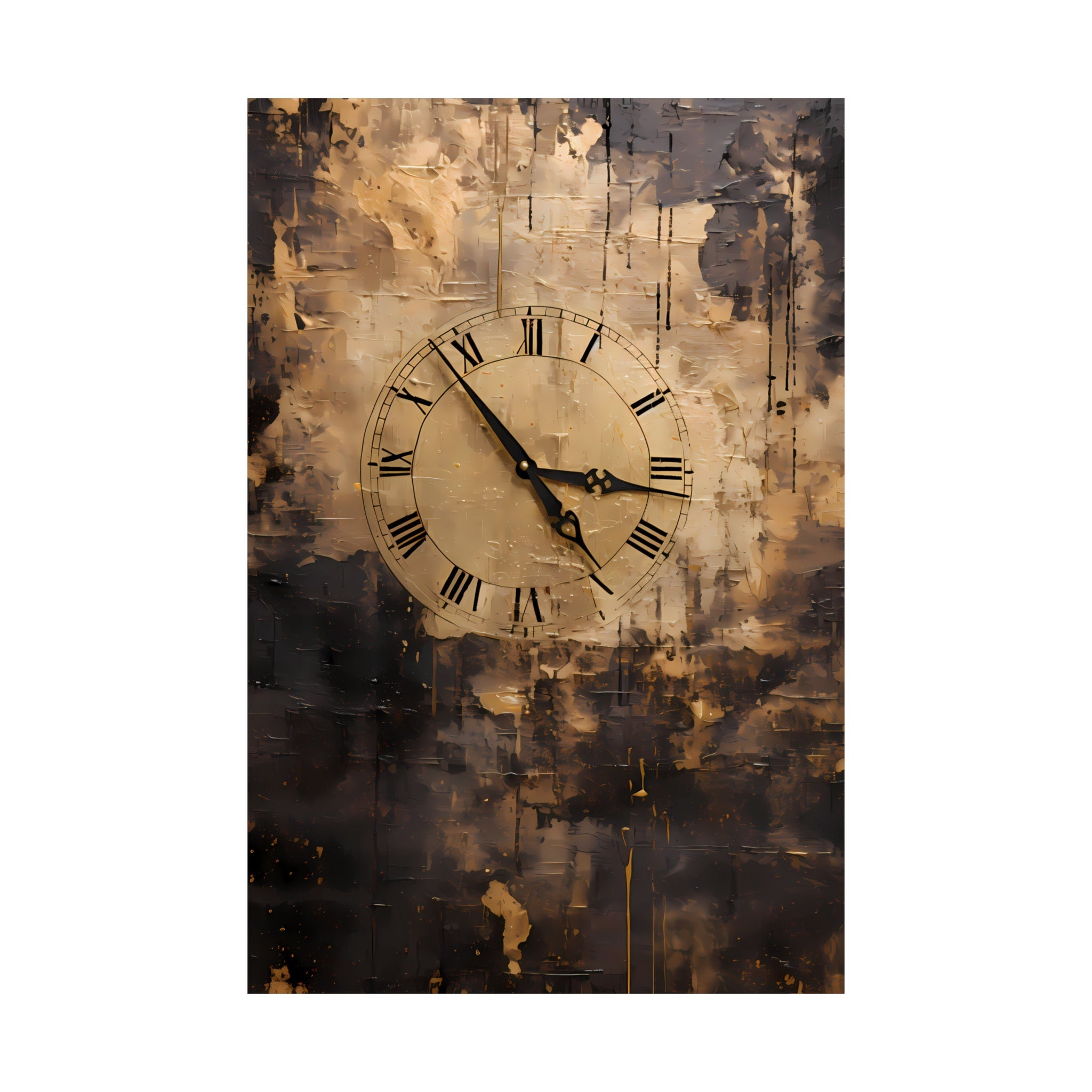 Impressionist Passage: Black and Gold Abstract Art | Timeless & Elegant Wall Decor