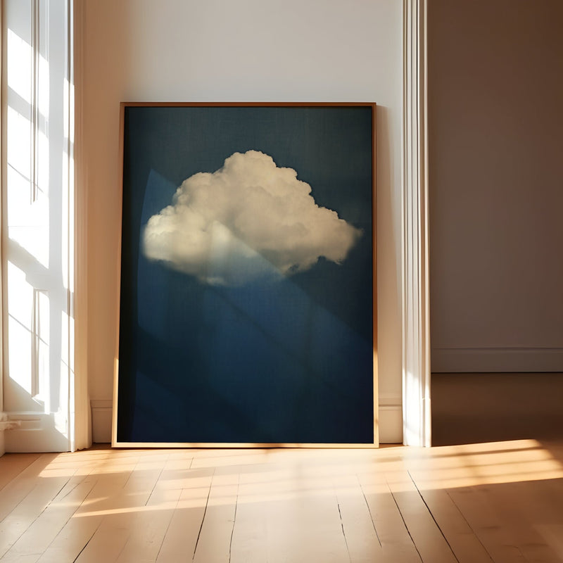 Vintage Moody Cloud Art – Minimalist Wall Decor | Solitary Contemplative Print