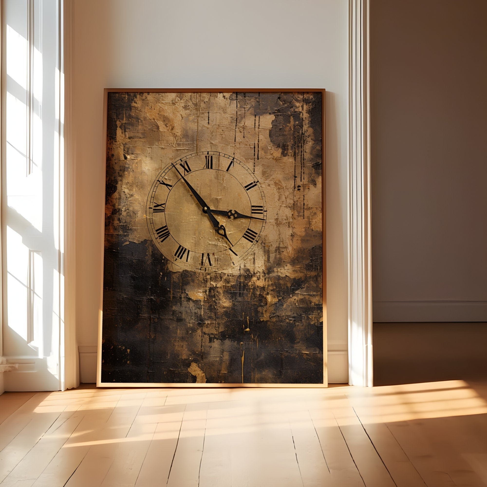Impressionist Passage: Black and Gold Abstract Art | Timeless & Elegant Wall Decor