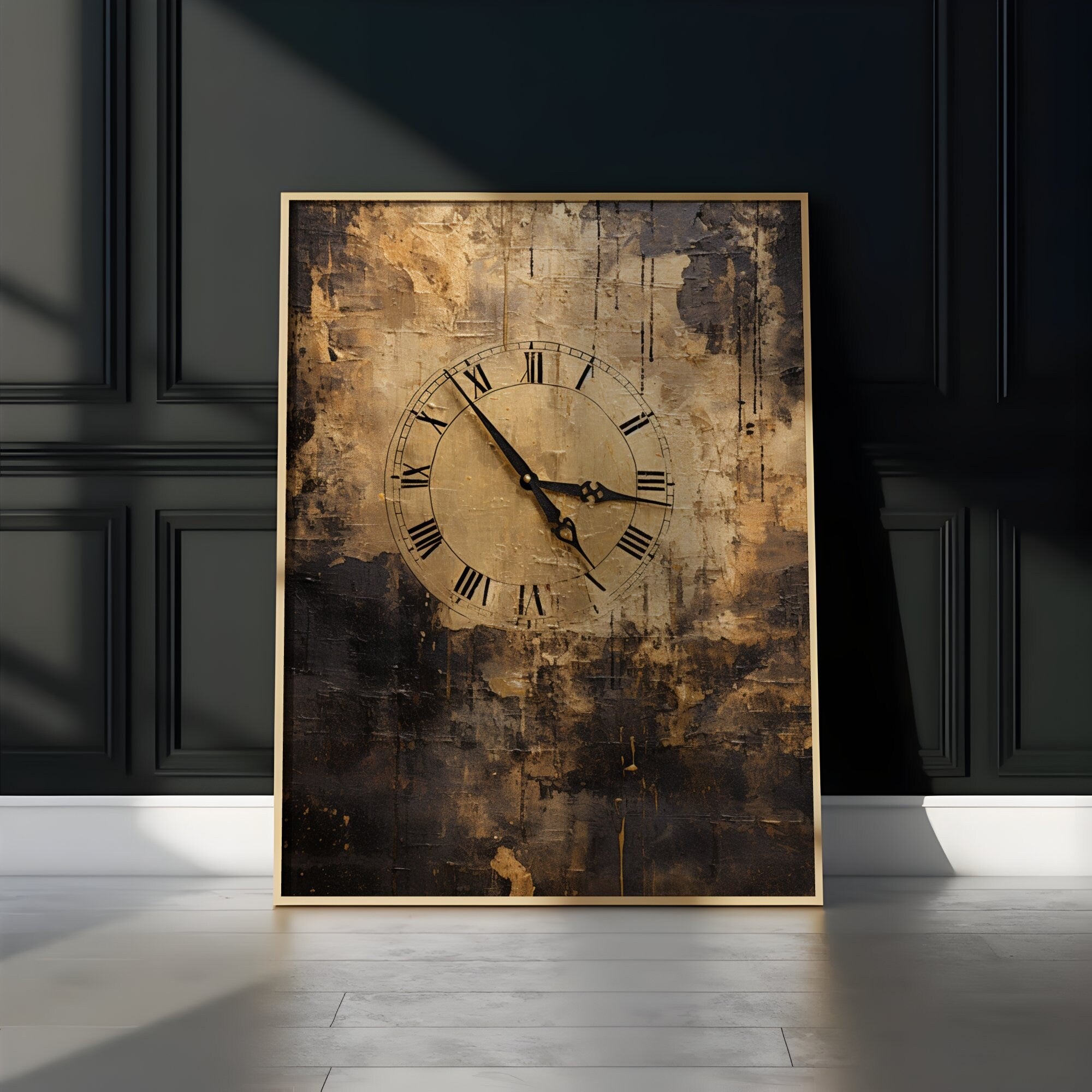 Impressionist Passage: Black and Gold Abstract Art | Timeless & Elegant Wall Decor
