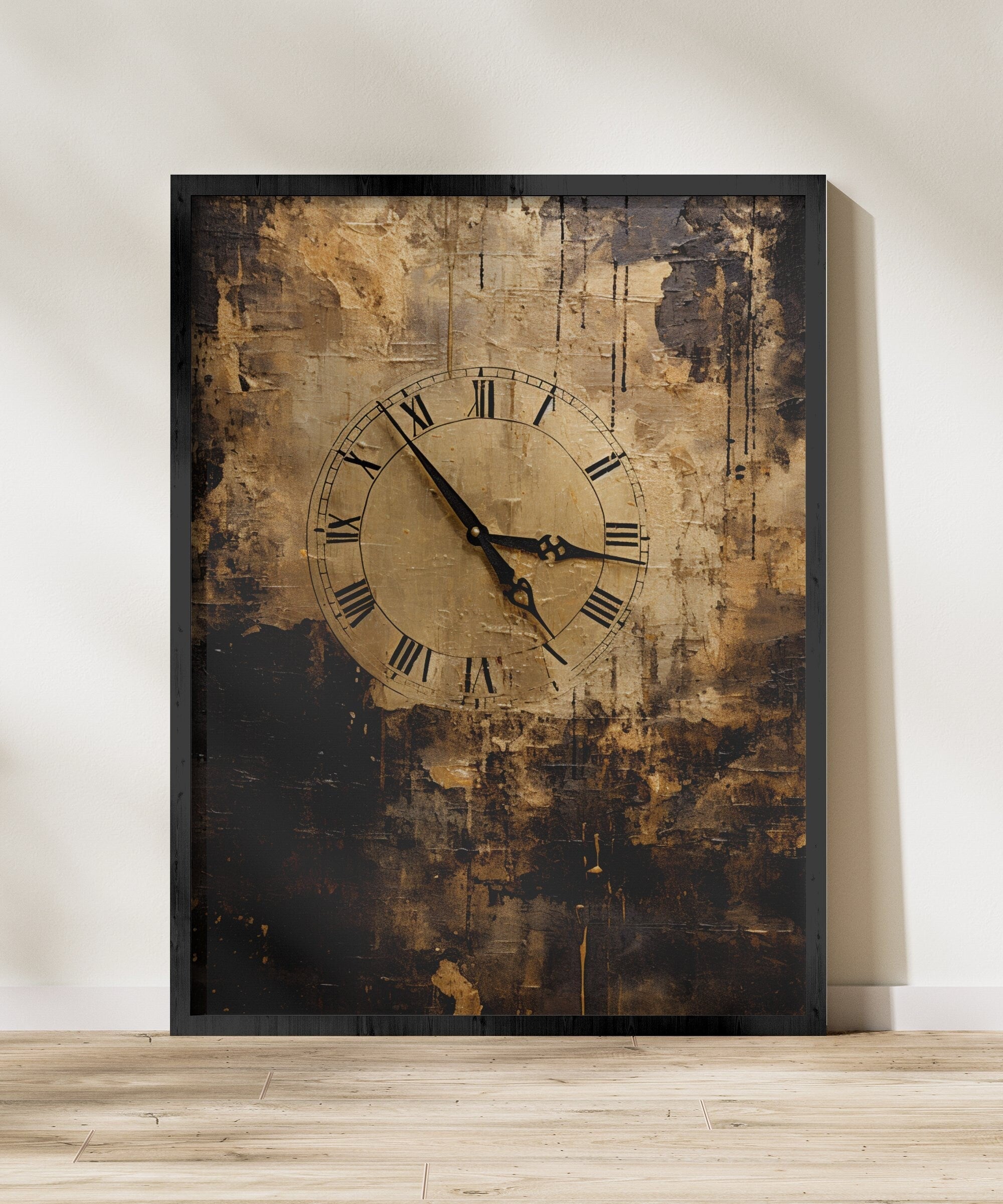 Impressionist Passage: Black and Gold Abstract Art | Timeless & Elegant Wall Decor