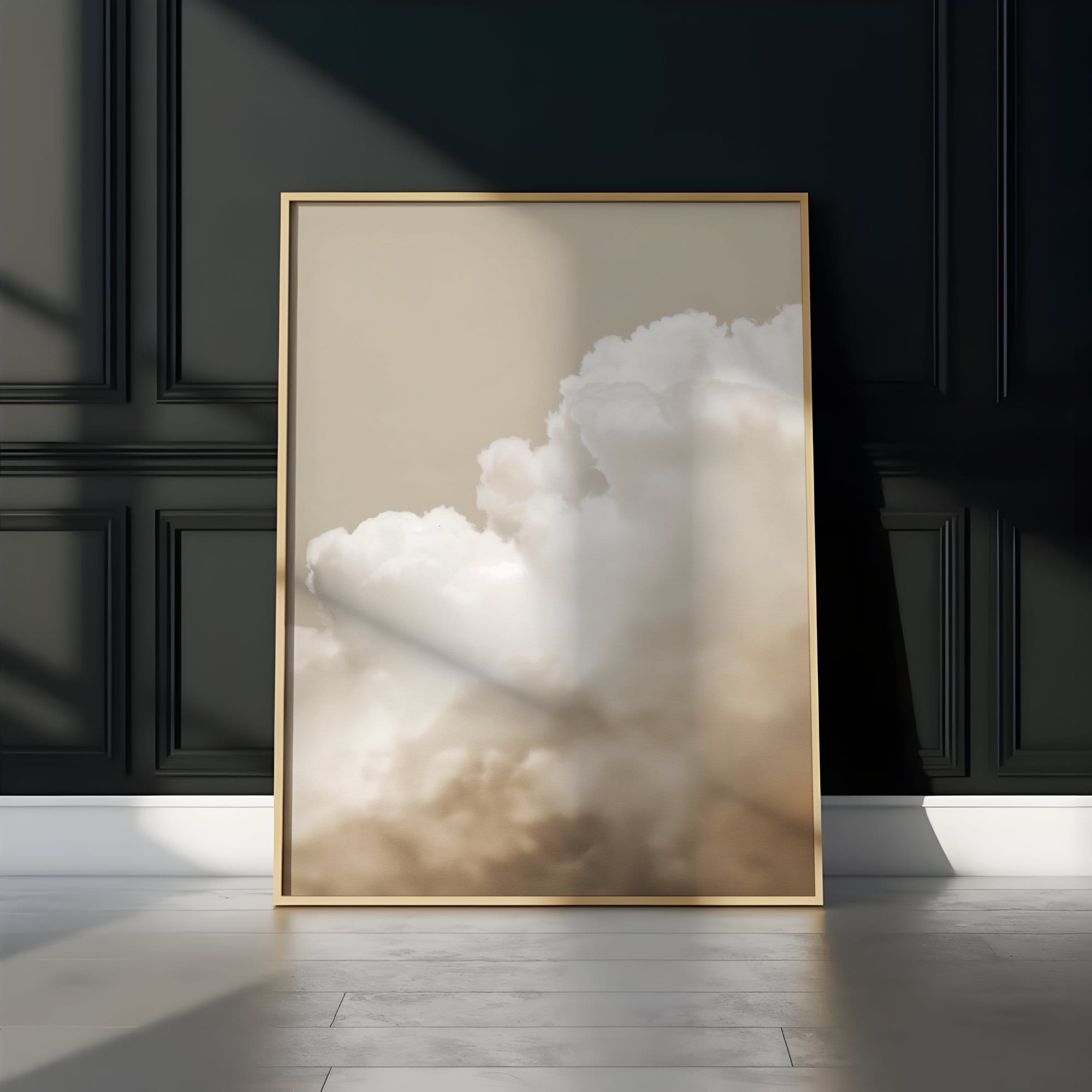 Beige Clouds Abstract Interactive Wall Art