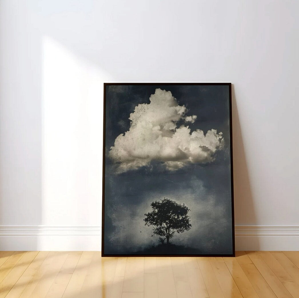 Vintage Moody Clouds Interactive Wall Art