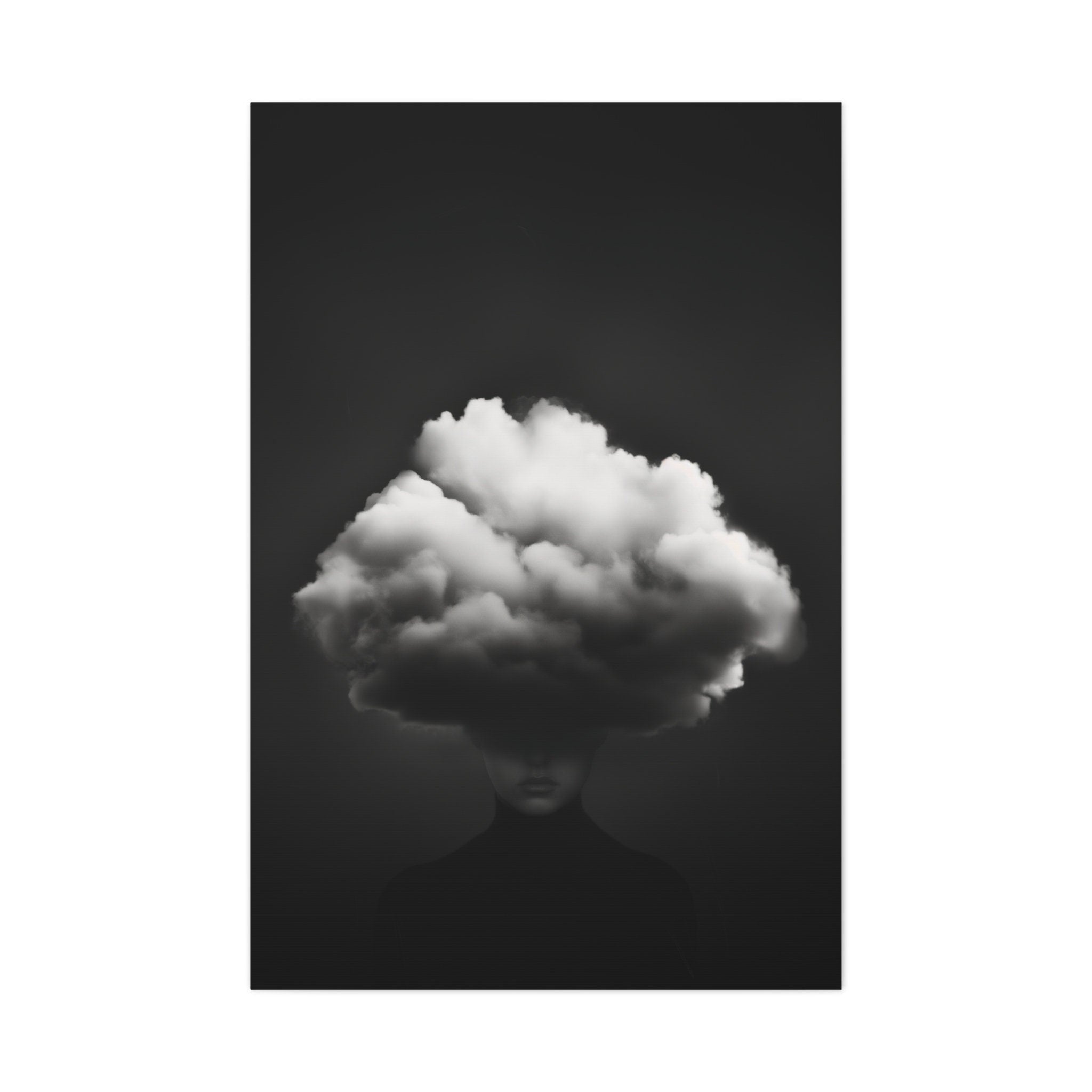 Black and White Cloud Surreal Interactive Wall Art