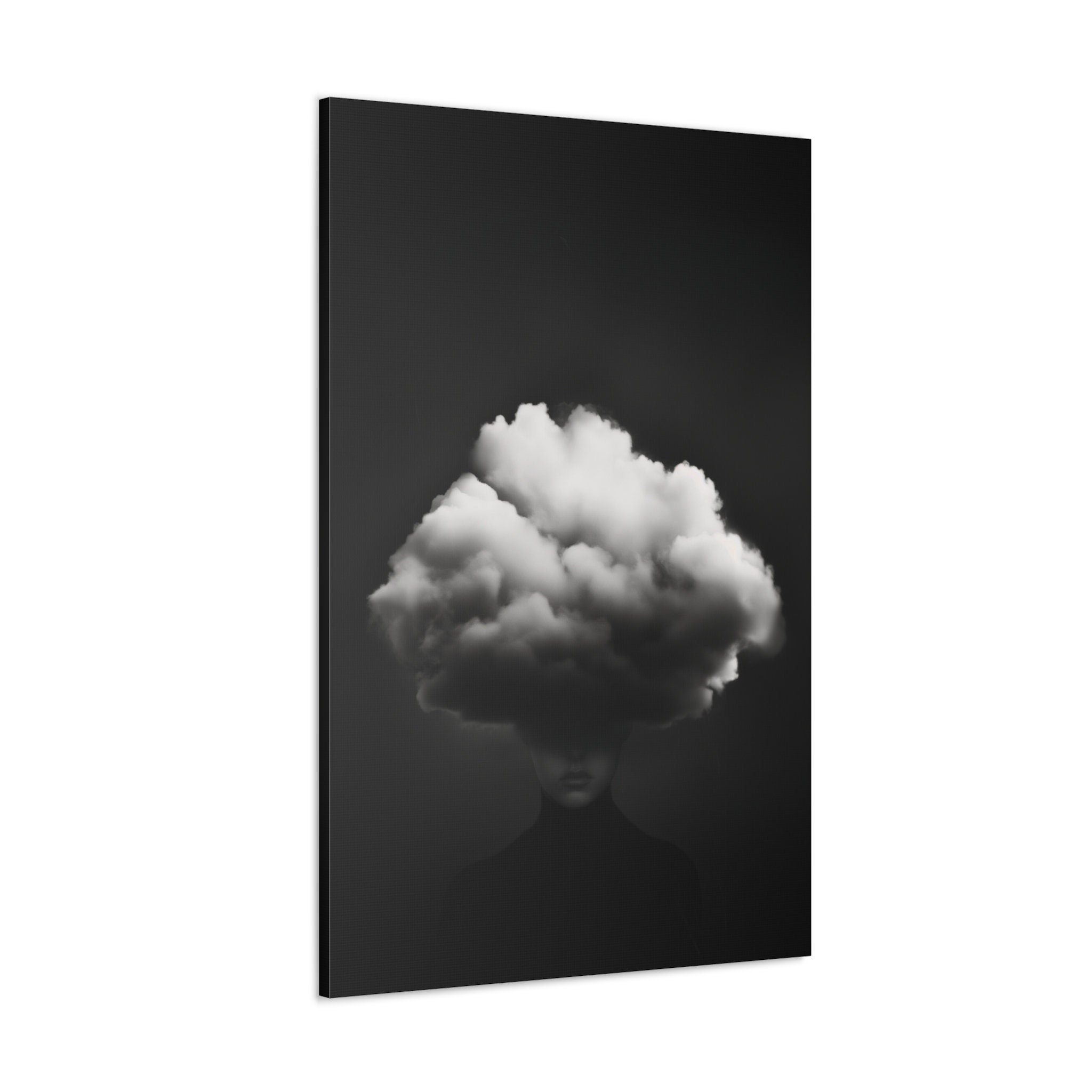 Black and White Cloud Surreal Interactive Wall Art