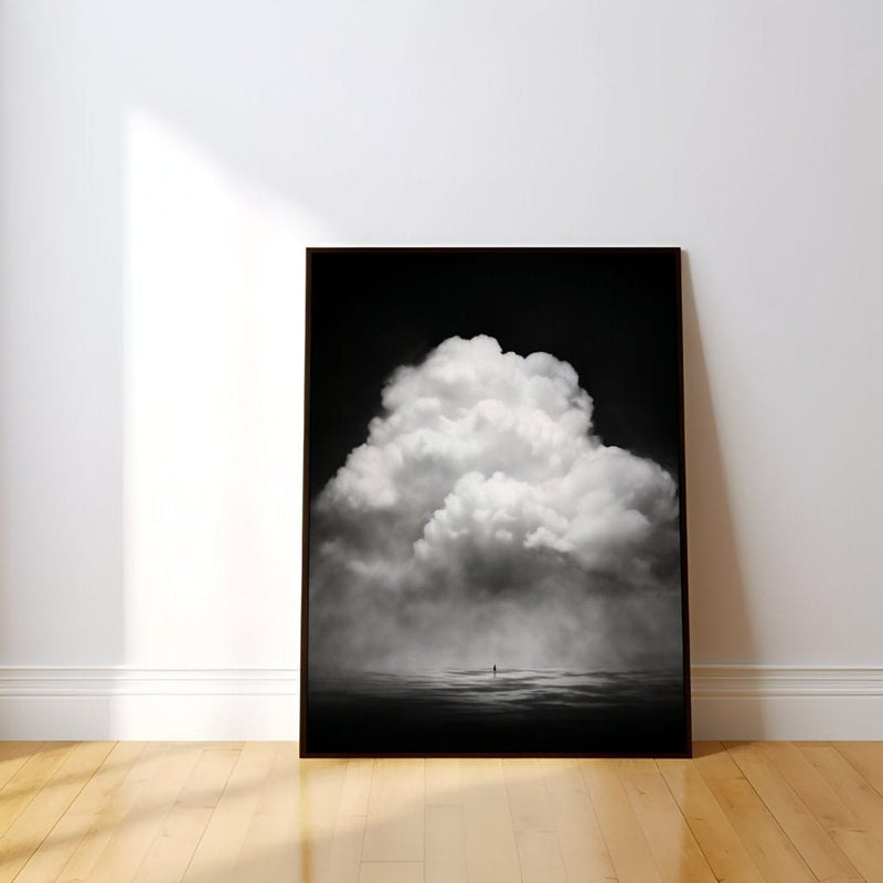 Surreal Black and White Art – Moody Cloudscape | Minimalist Wall Art Print