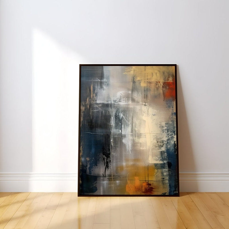 Abstract Canvas Art – Radiant Geode Blue & Gold Crystal Wall Decor