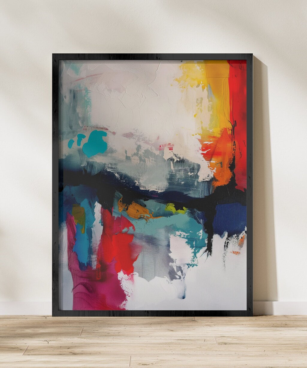 Colorful Reflections: Minimalist Water Mark Art | Modern & Serene Abstract Wall Decor