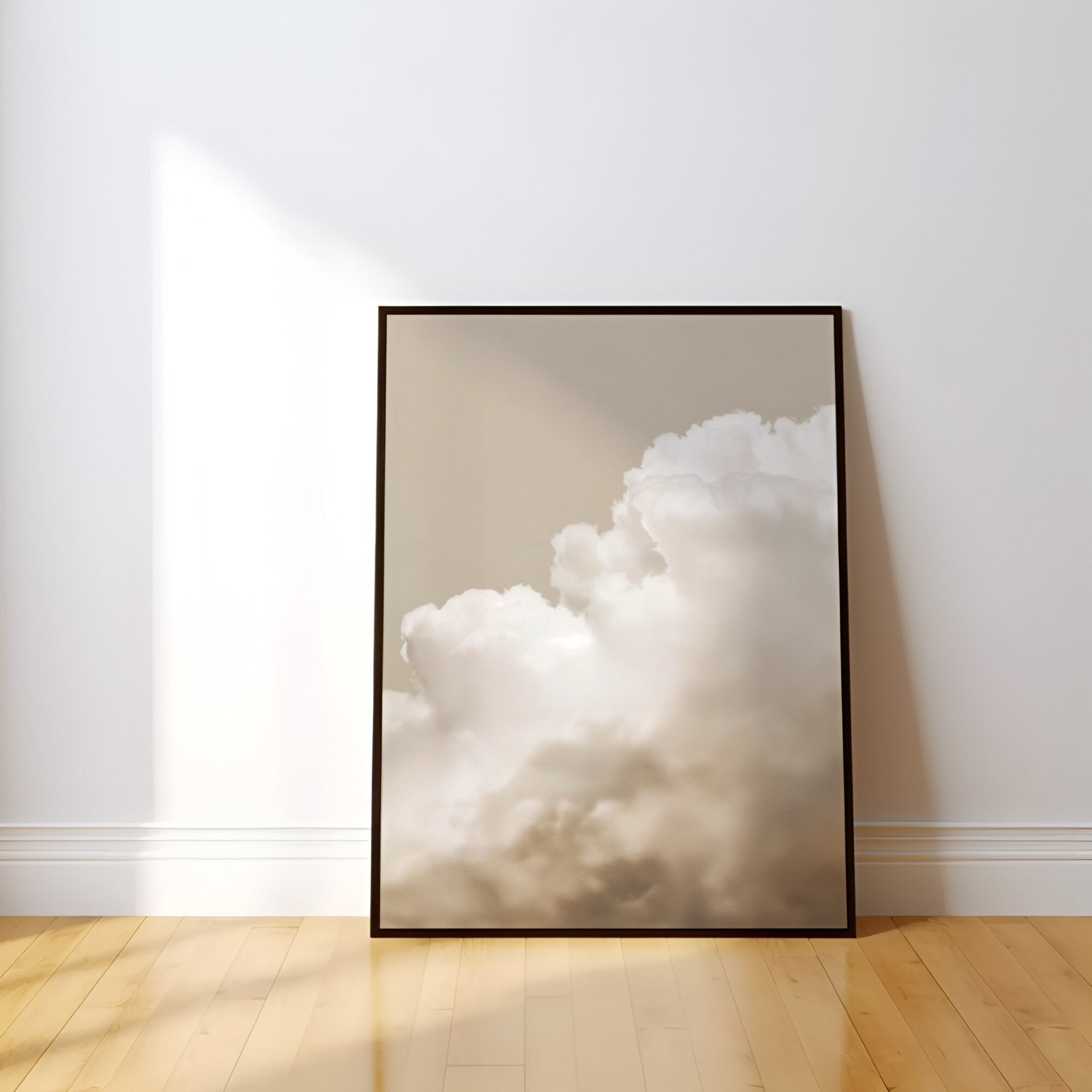 Beige Clouds Abstract Interactive Wall Art