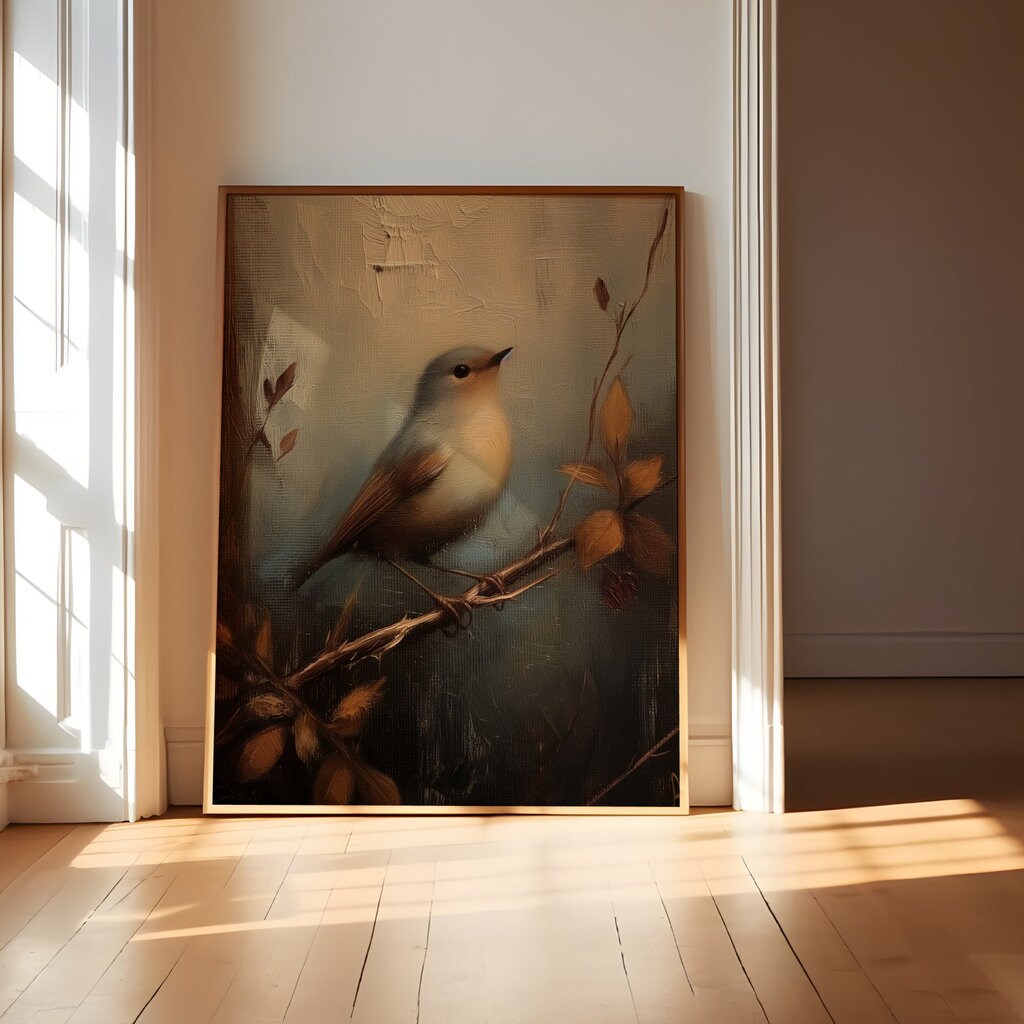 Vintage Bird Dark Academia Nature Aesthetic Interactive Wall Art