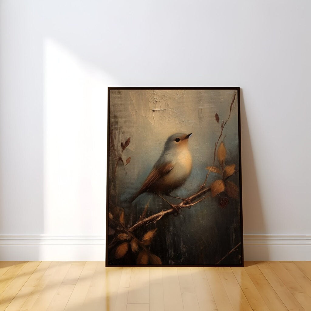 Vintage Bird Dark Academia Nature Aesthetic Interactive Wall Art