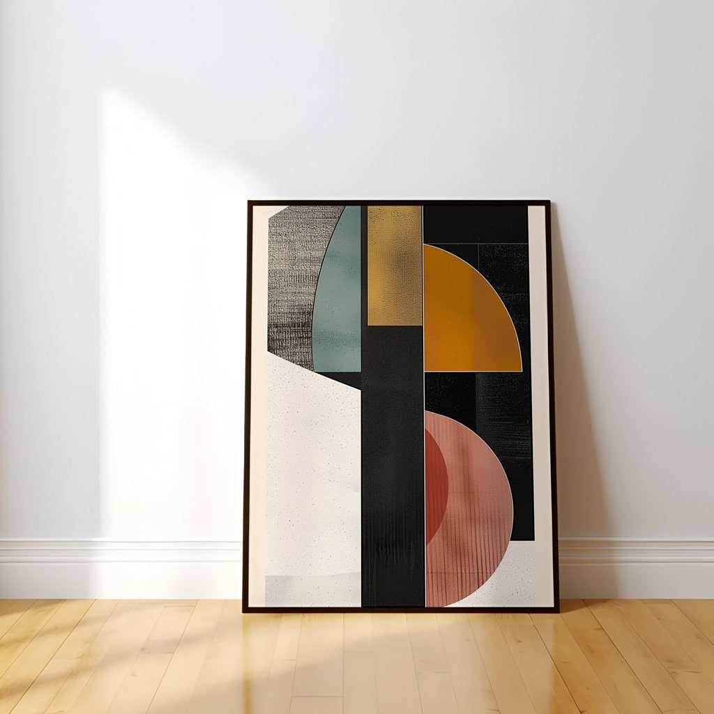 Abstract Shapes Mid-Century Modern Interactive Wall Art