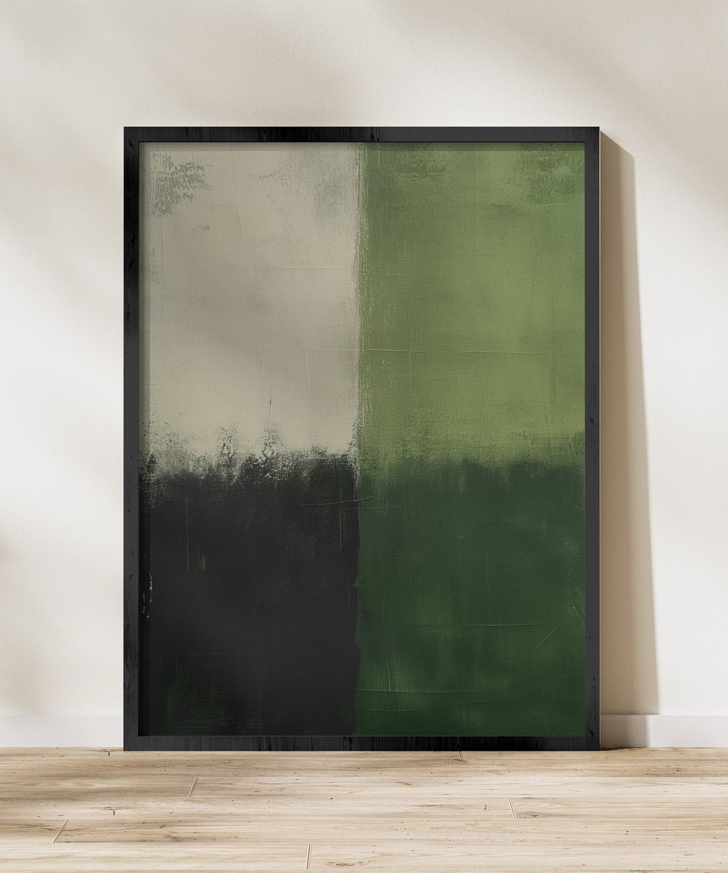 Sage Green Abstract Minimalist Green & Black Minimalist Interactive Wall Art