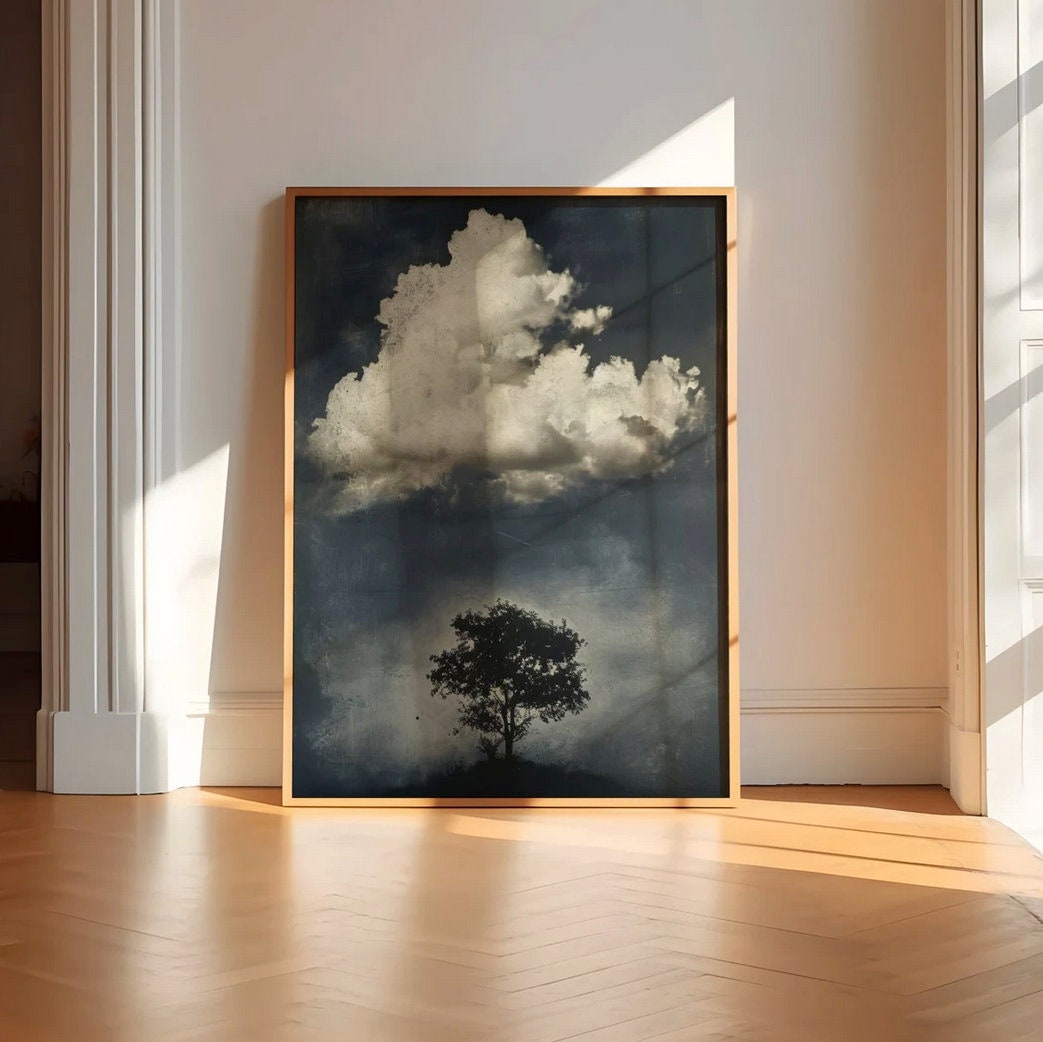 Vintage Moody Clouds Interactive Wall Art