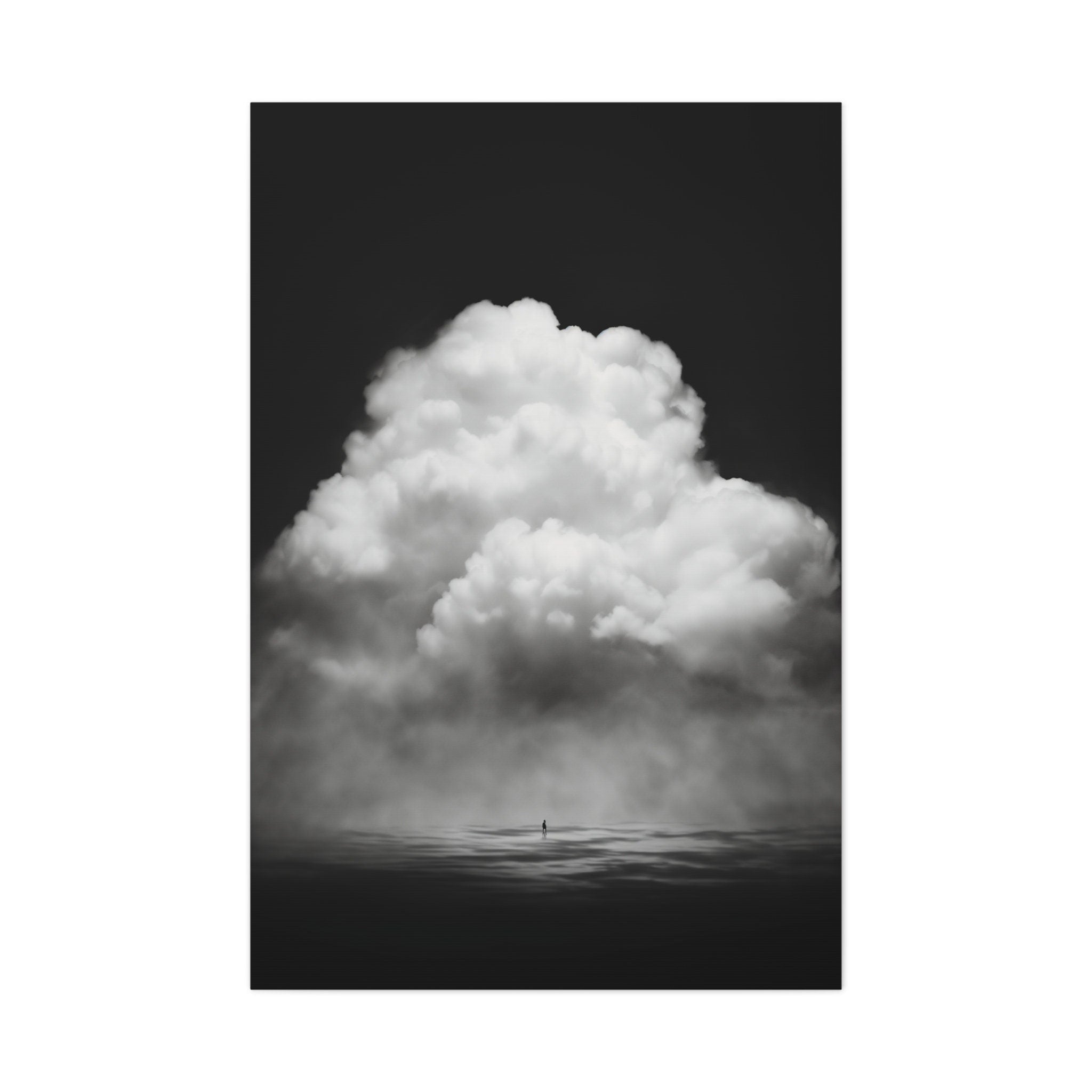 Black and White Cloud Surreal Interactive Wall Art