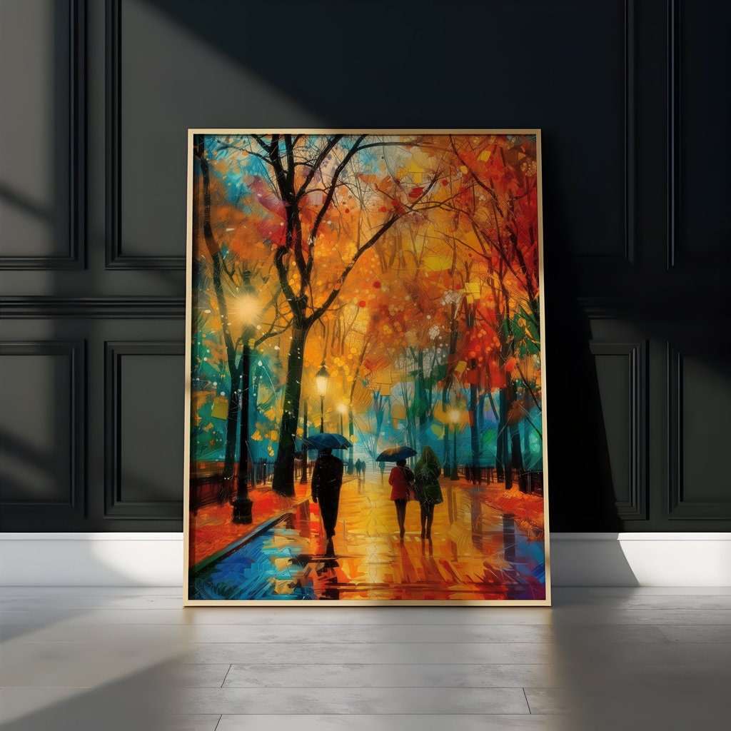 Colorful Walk in Central Park Abstract Fine Interactive Wall Art