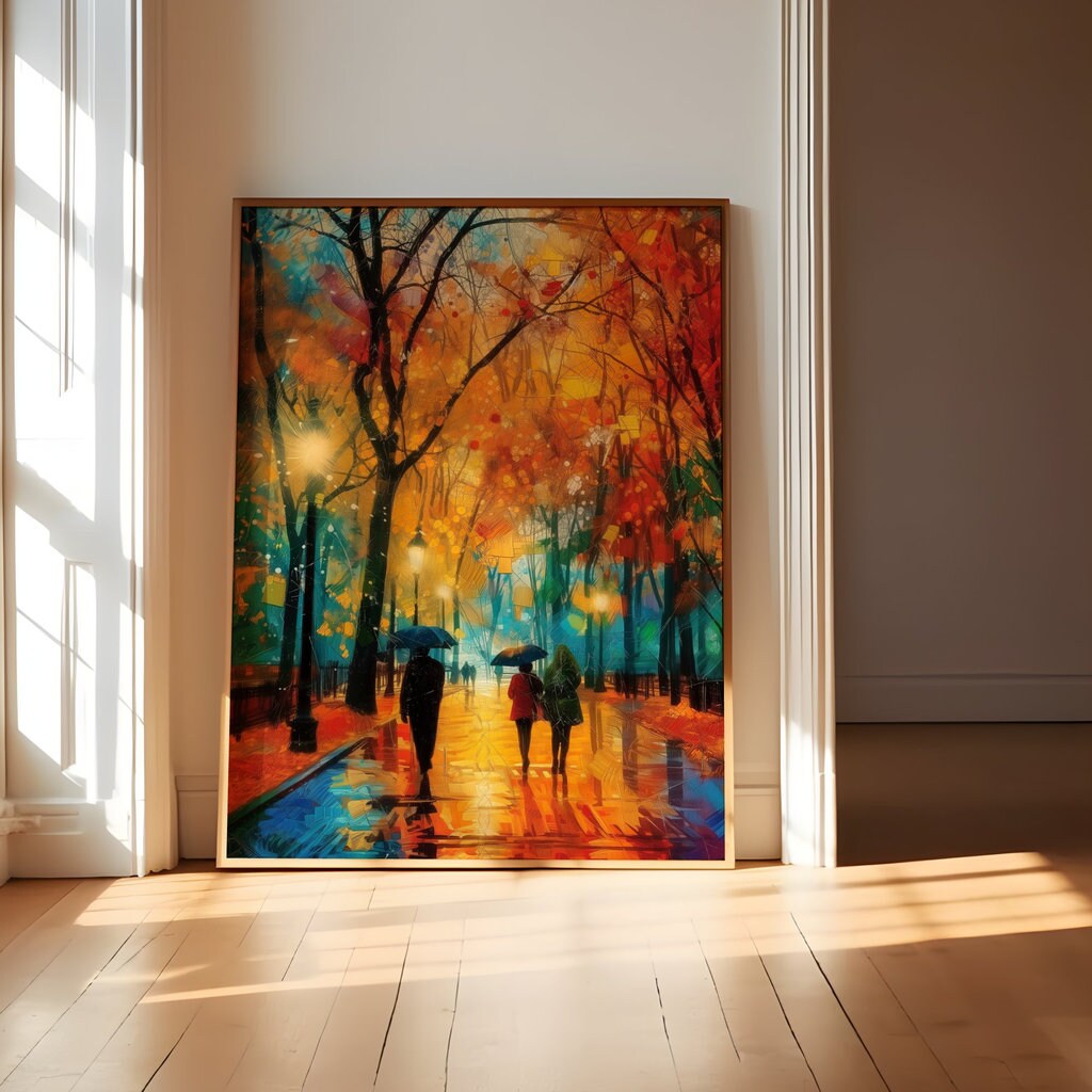 Colorful Walk in Central Park Abstract Fine Interactive Wall Art