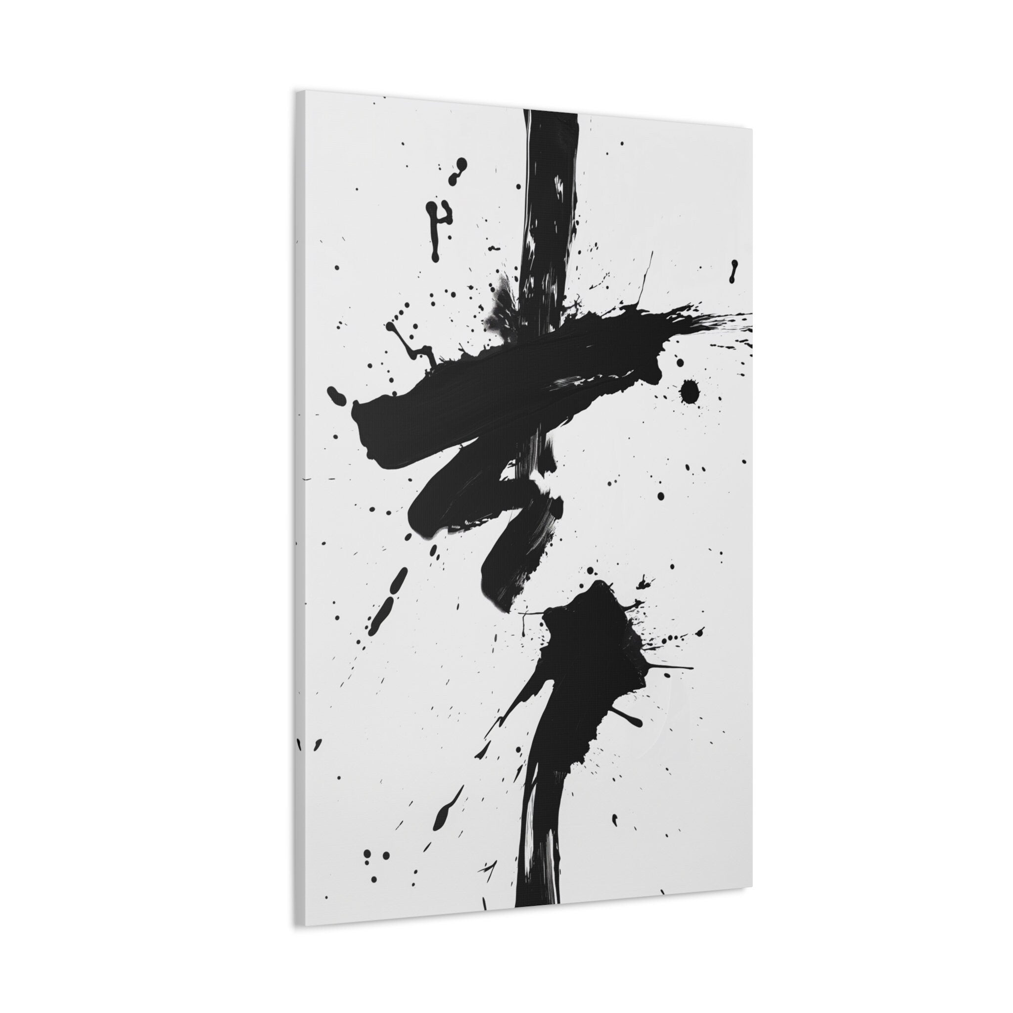 Black and White Splash Symbol Minimalist Modern Interactive Wall Art