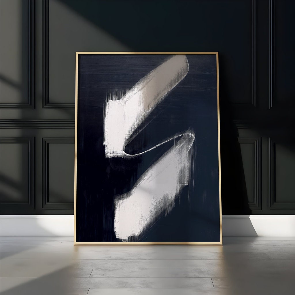 Navy Blue S-Shape Minimalist Modern Interactive Wall Art