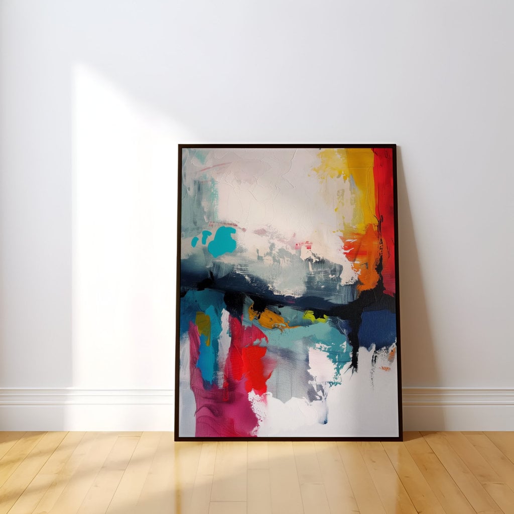Colorful Reflections: Minimalist Water Mark Art | Modern & Serene Abstract Wall Decor