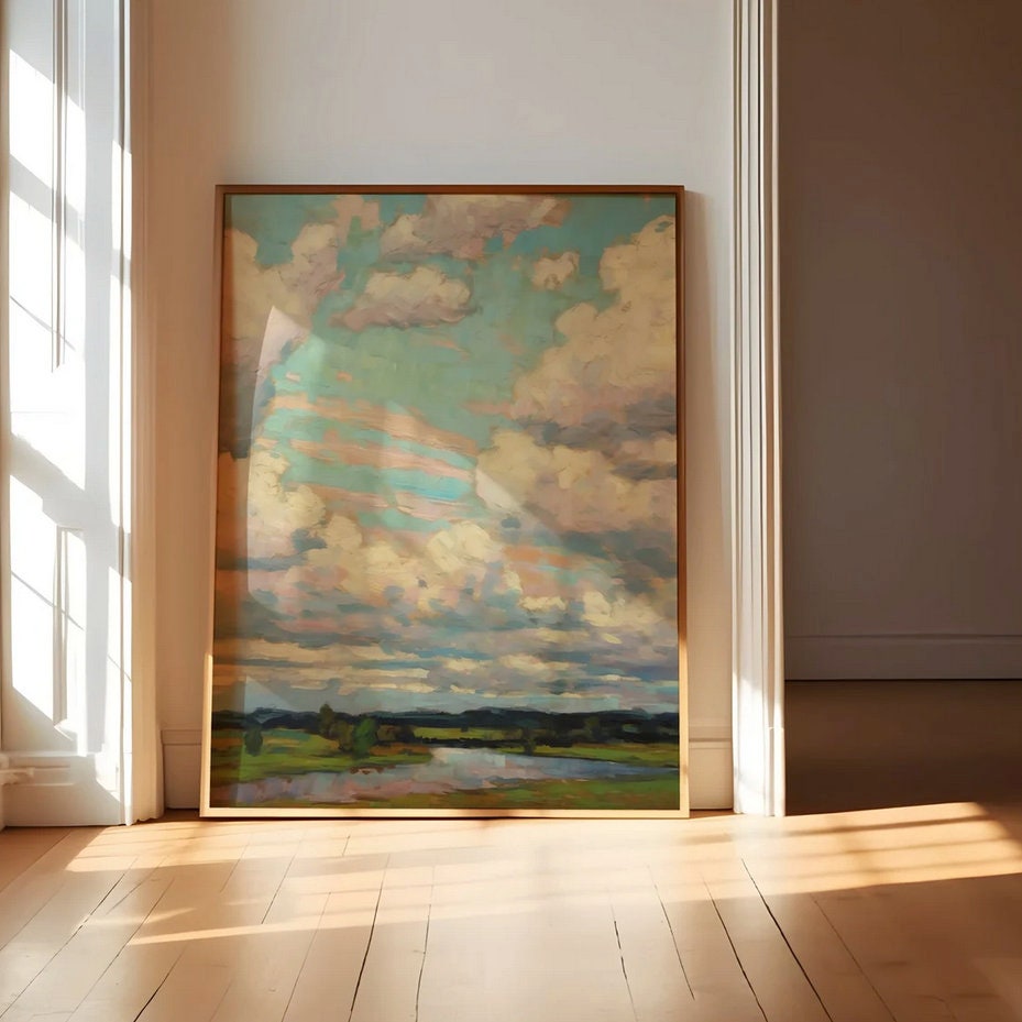 Impressionist Colorful Clouds Minimalist Art Interactive Wall Art