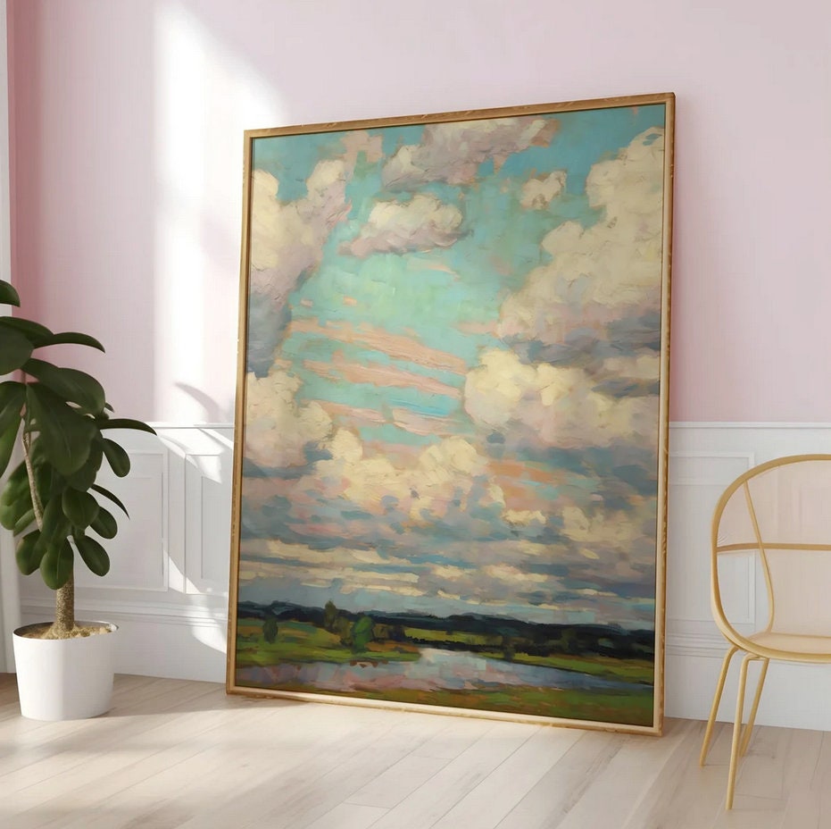 Impressionist Colorful Clouds Minimalist Art Interactive Wall Art