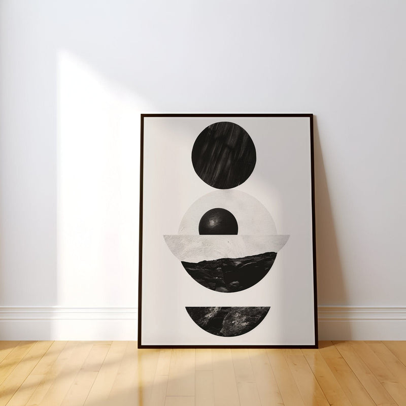 Asymmetrical Black And White Art - Modern Abstract Ink Artwork | Bold Wall Decor