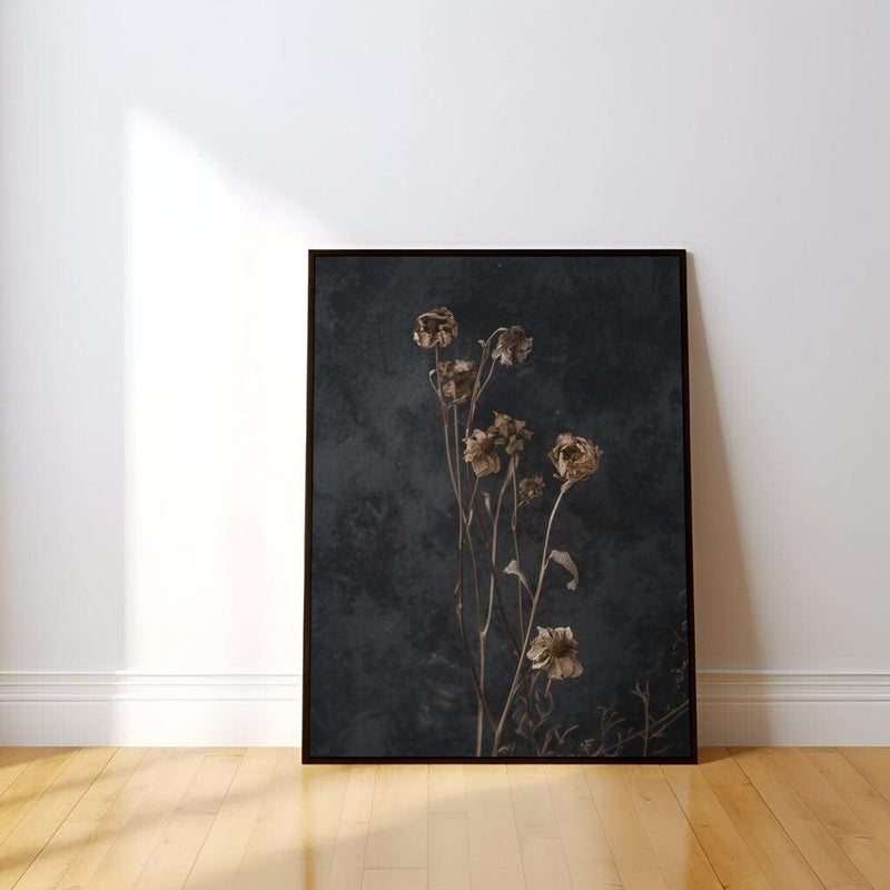 Dark Moody Botanical Art – Vintage Botanical Art | Wildflower Wall Decor in Matte Poster