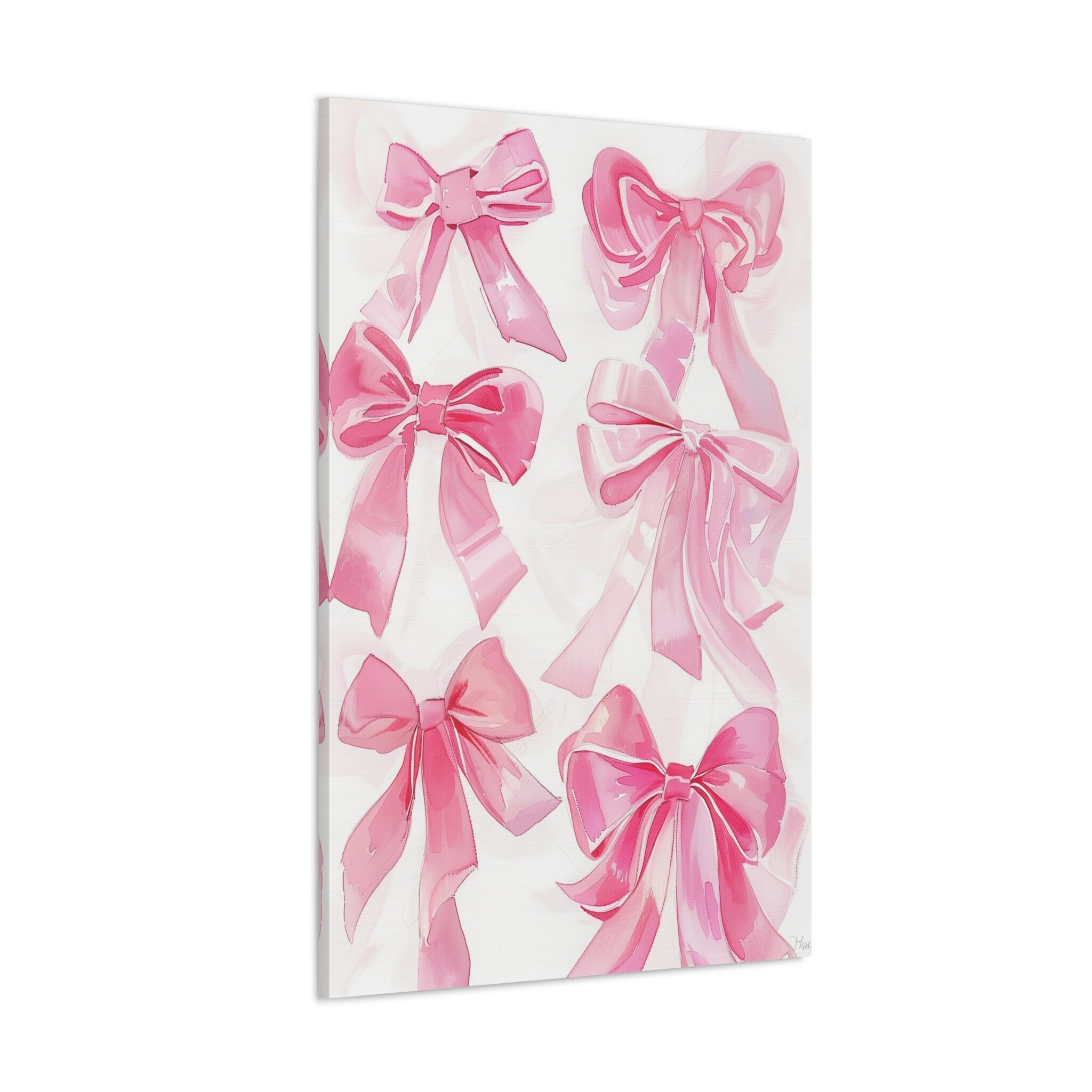 The Coquette: Trendy Pink Bows Watercolor Art | Chic Preppy & Girly Wall Decor