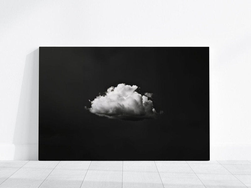 Vintage Moody Cloud Art | Minimalist Framed Wall Decor With Dramatic Shadow Contrast