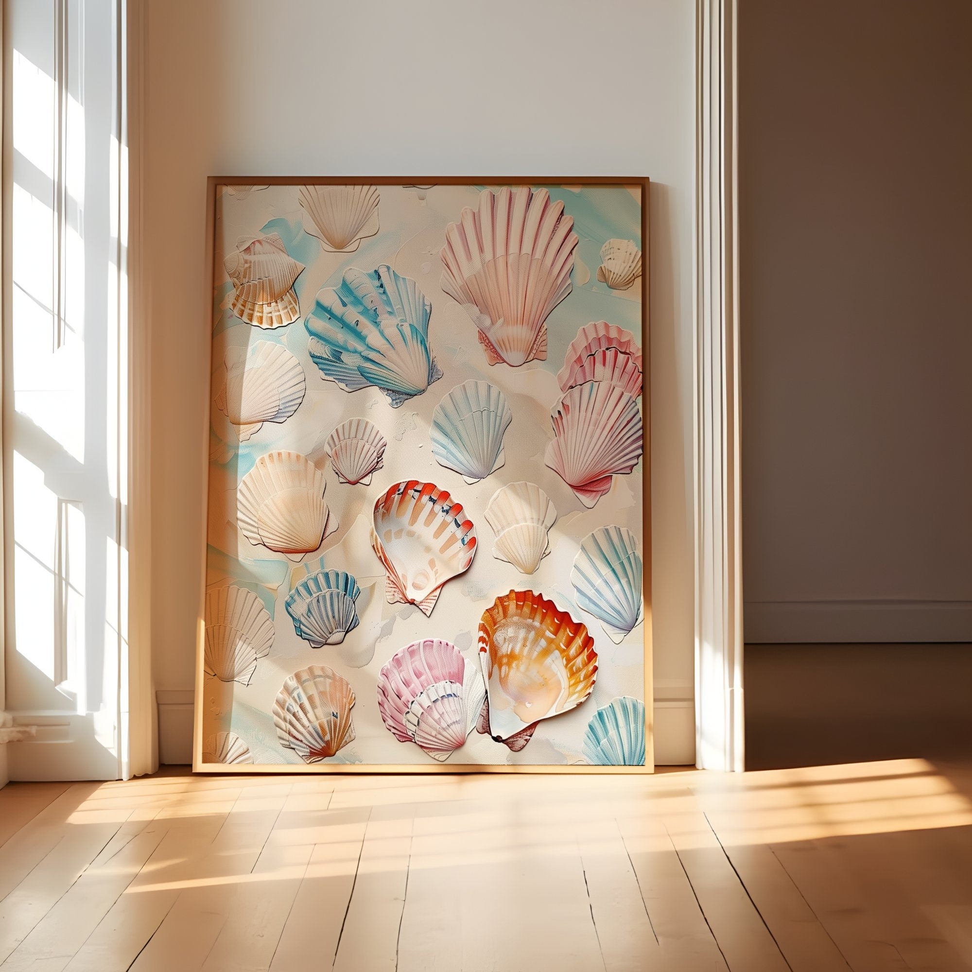 Coastal Cowgirl Vibrant Seashell and Surf Interactive Wall Art