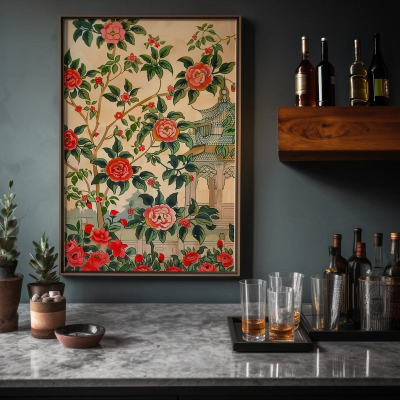 Pichwai Floral Art – Traditional Indian Wall Decor | Elegant Floral Tapestry